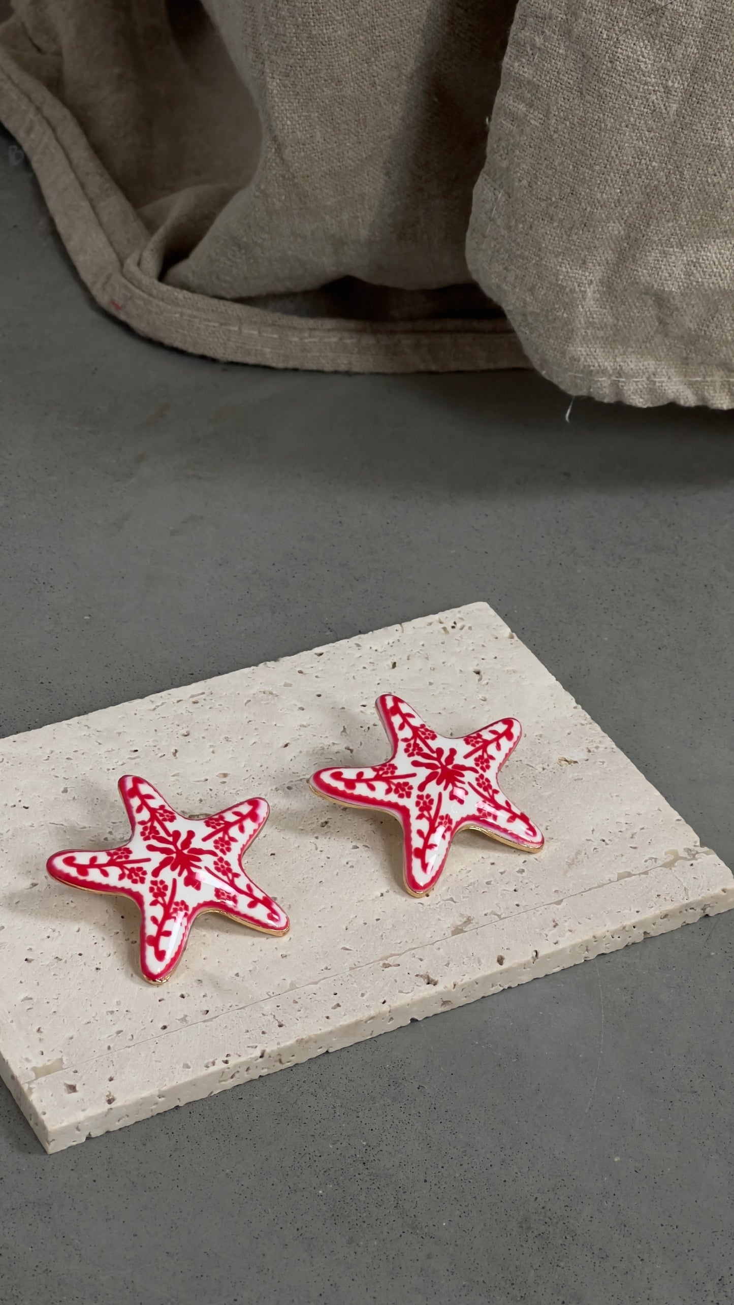 Boucles d’oreille étoile - rouge