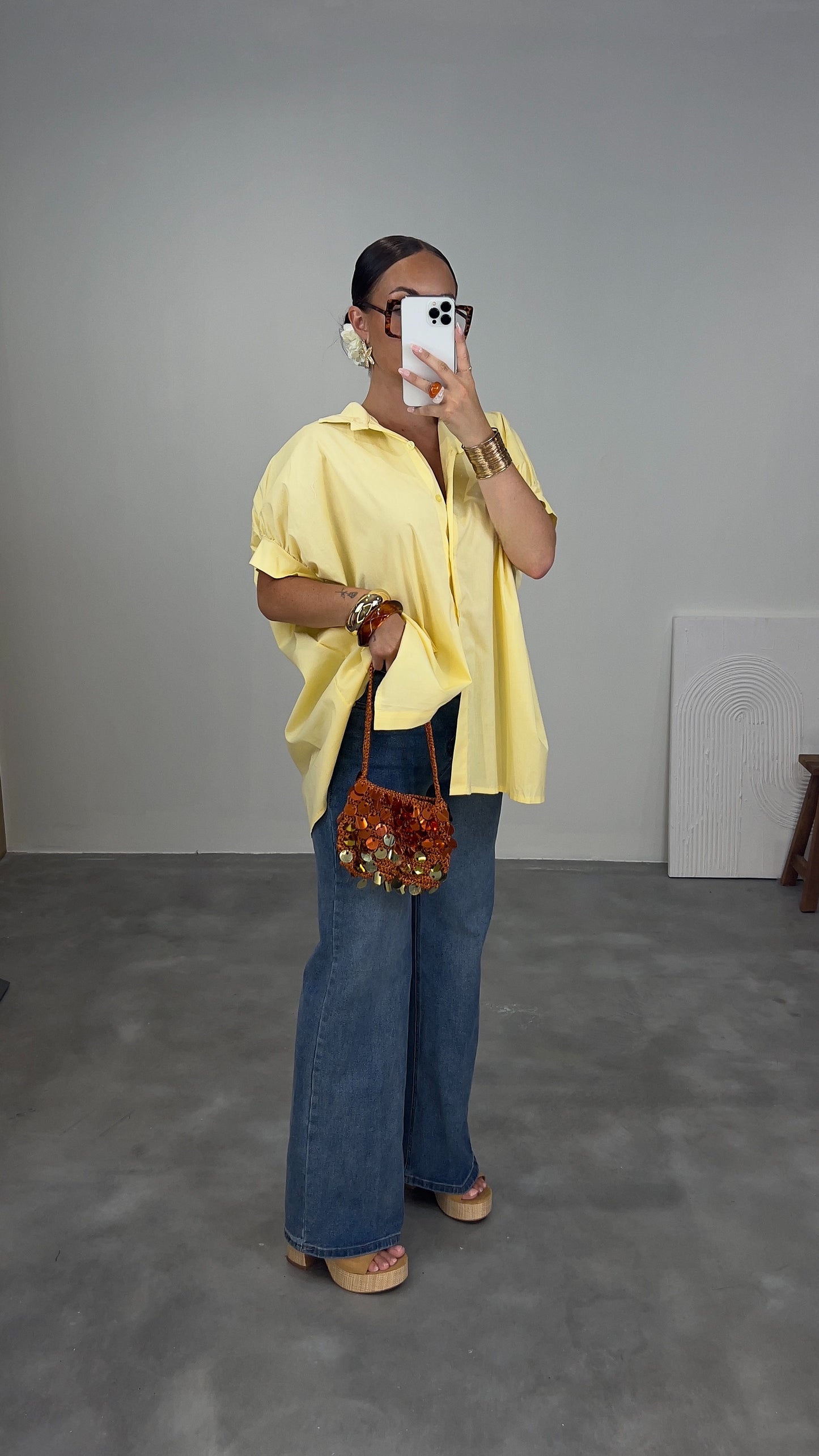 Chemise manches courtes - jaune