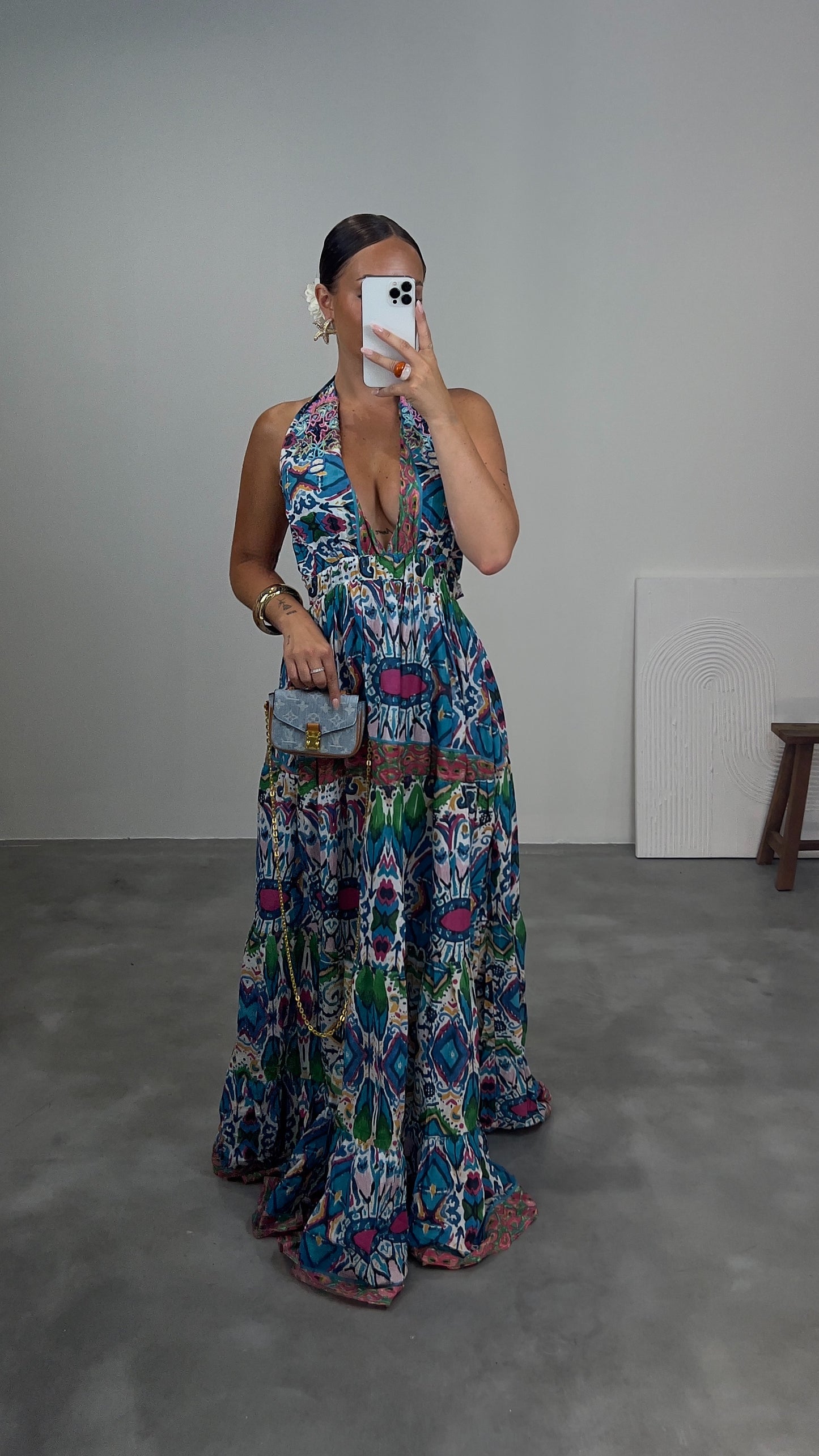 Robe longue TAO - bleu