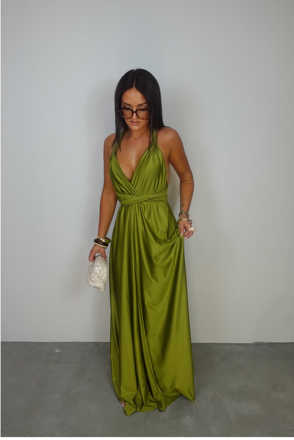 PRÉCOMMANDE Robe modulable - vert olive (livraison dans 2 semaines)