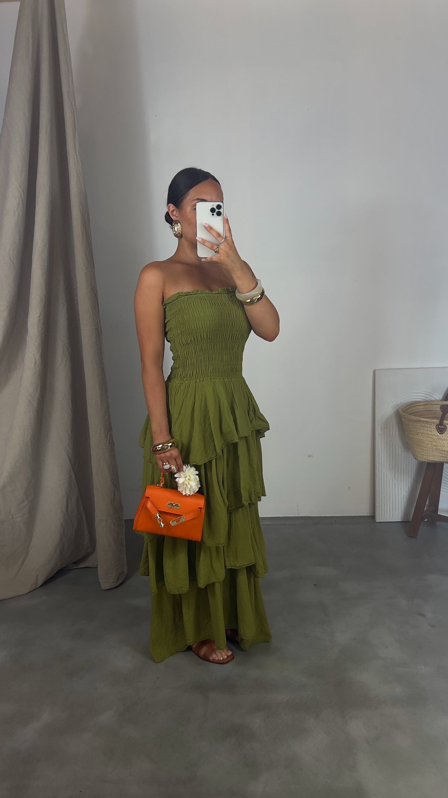 Robe bustier SOLEA - vert olive