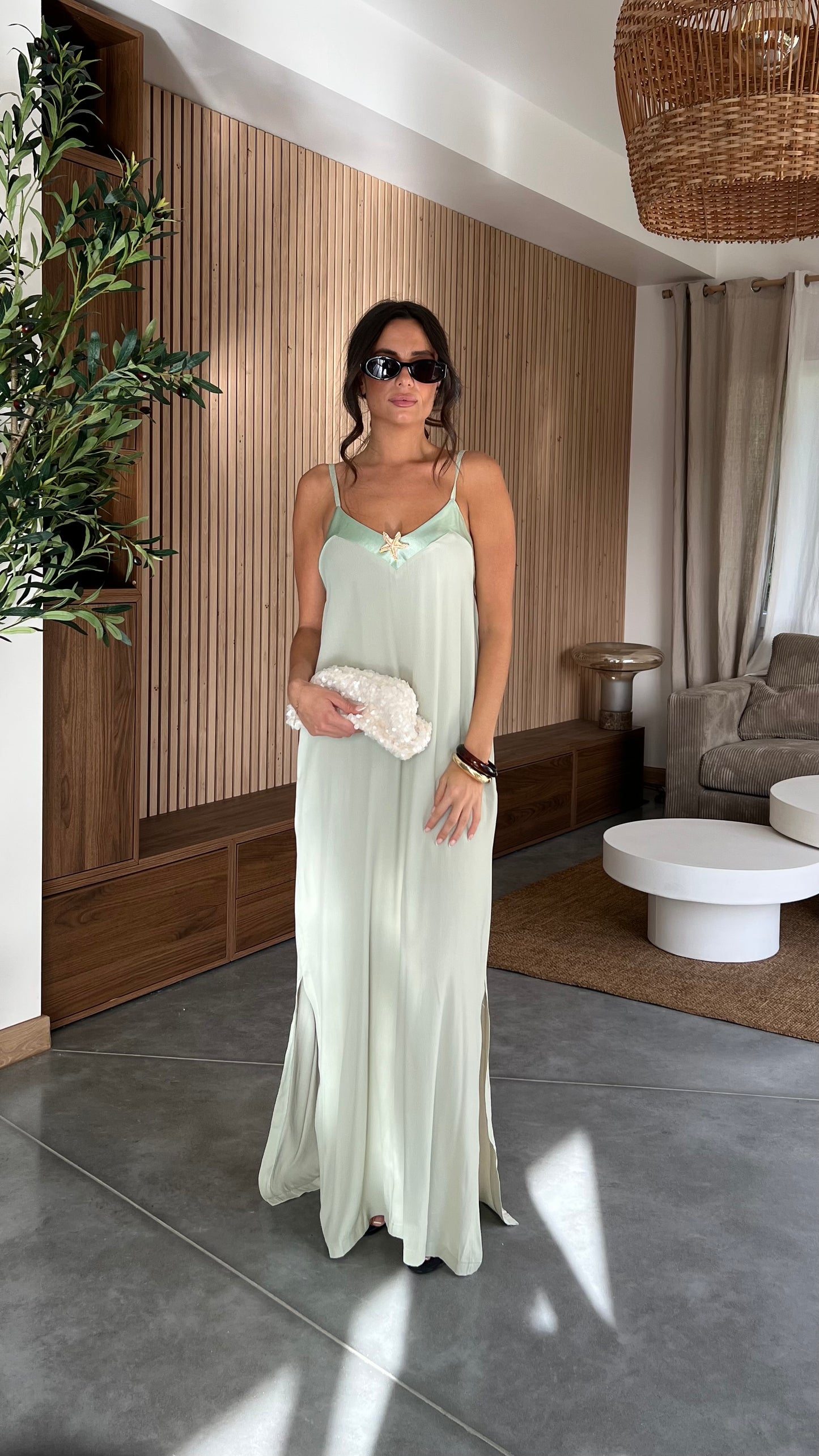 Robe étoile vert sauge