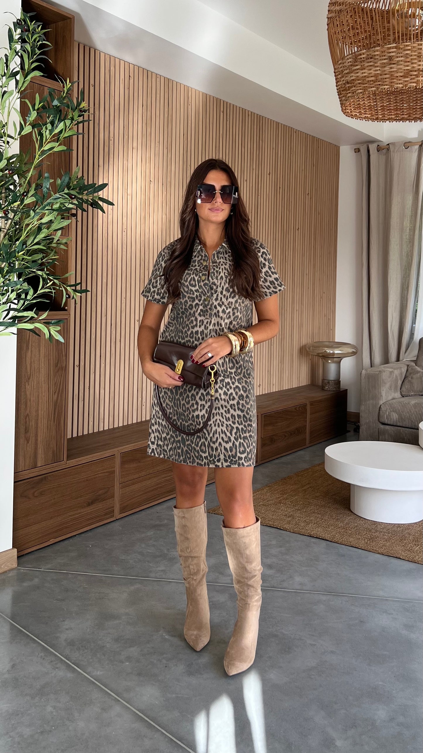 Sac classique en cuir - chocolat