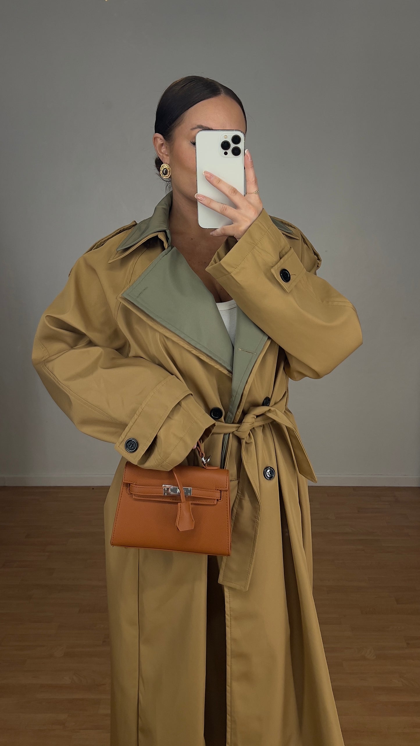 Trench bicolore - camel