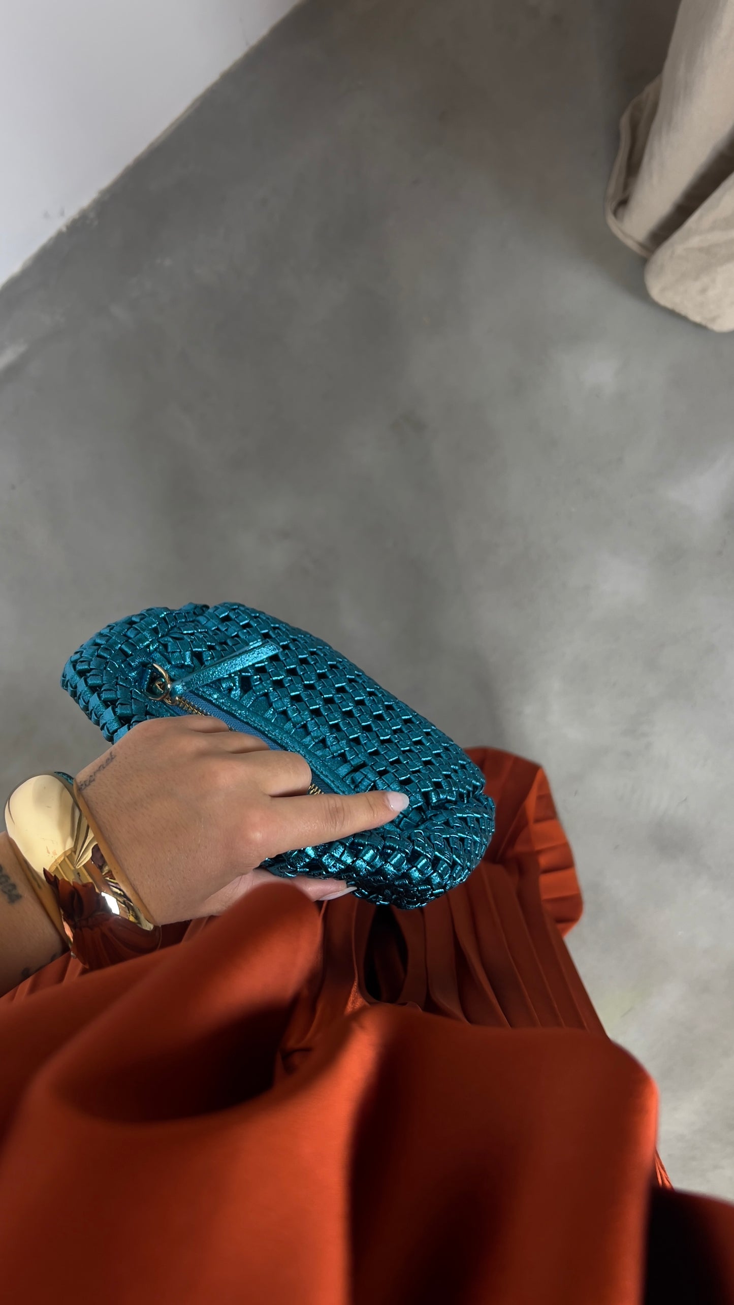 Sac tressé - bleu