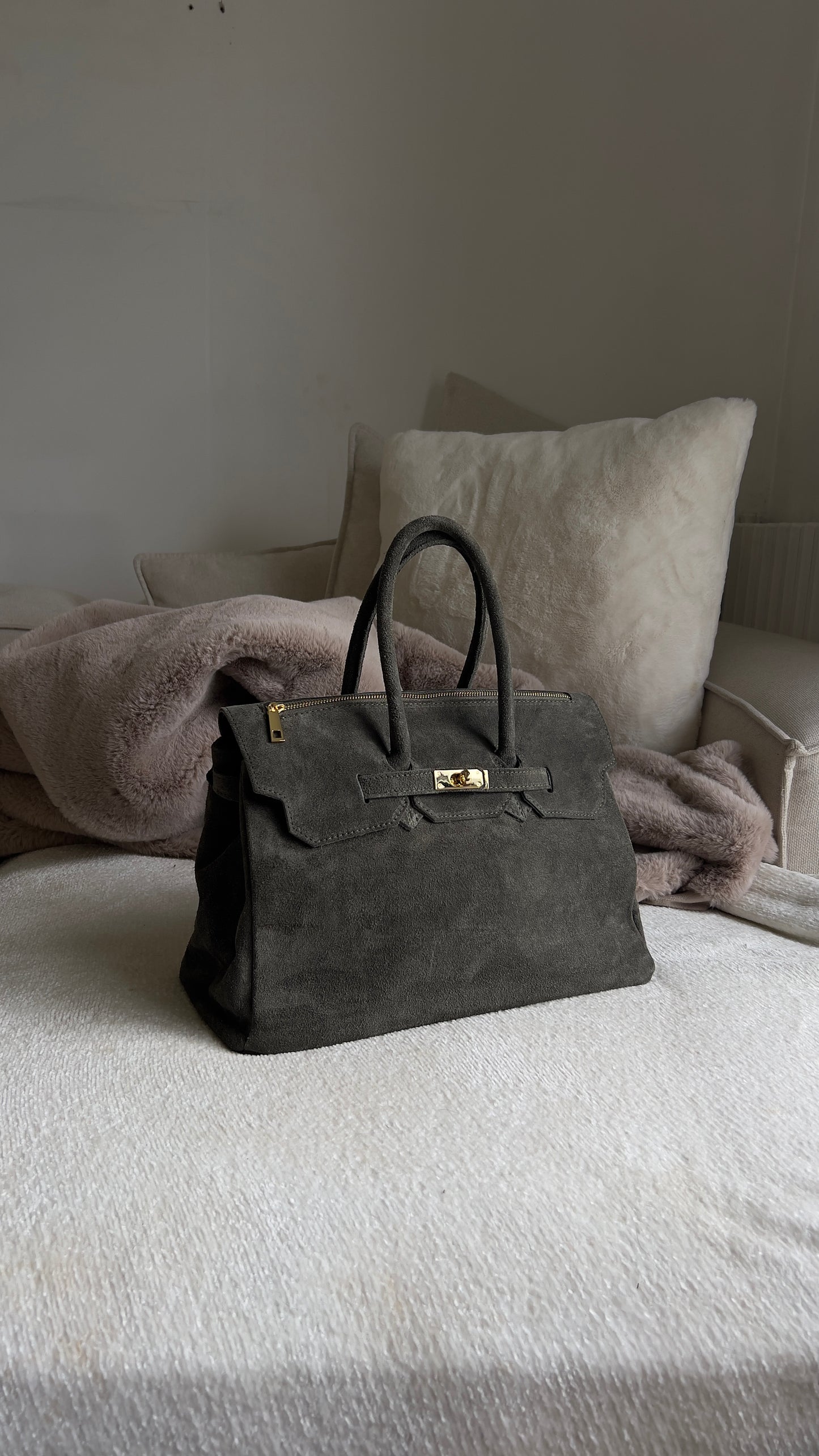 Grand sac en cuir - kaki