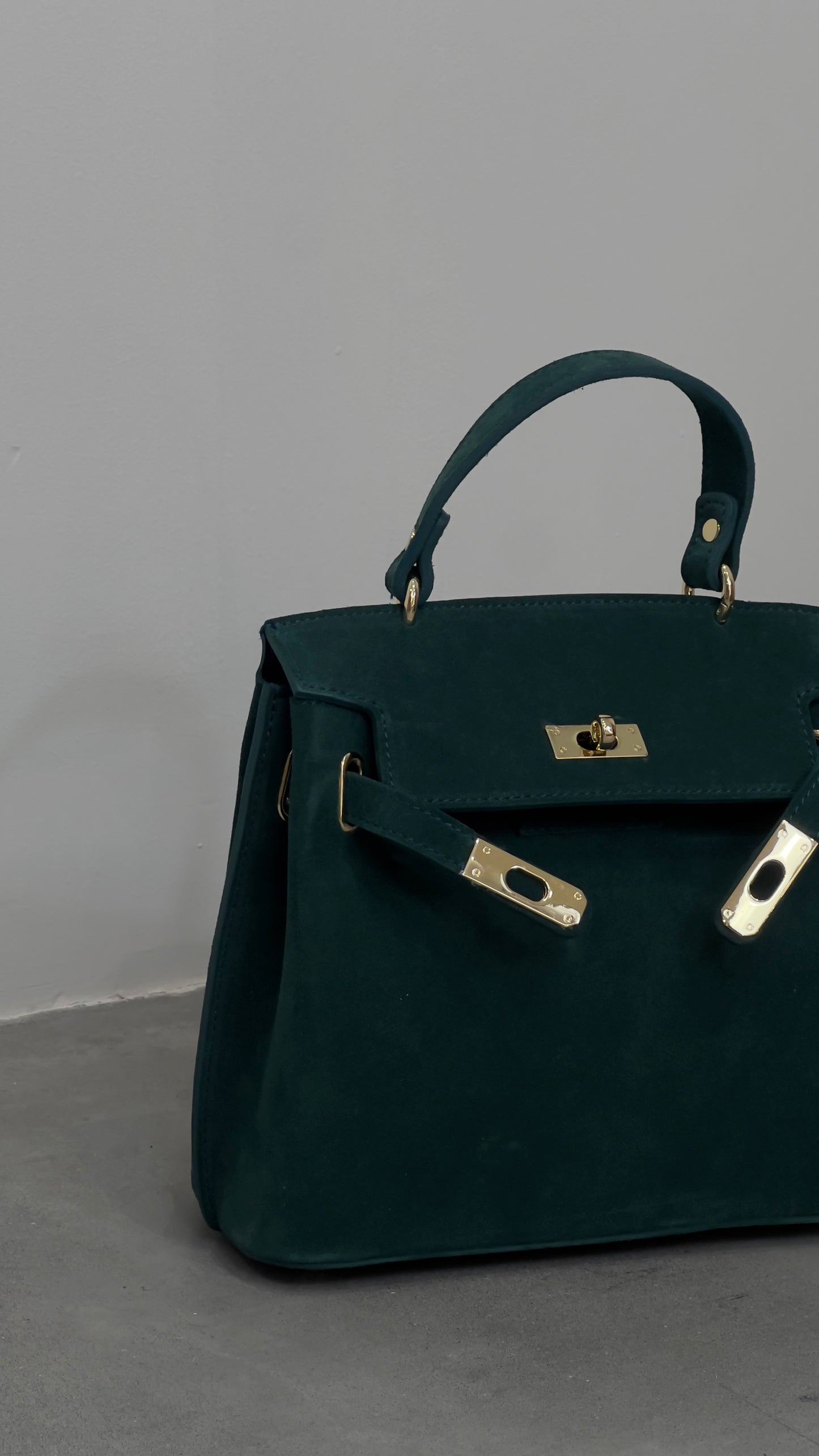 Sac cuir véritable - vert émeraude