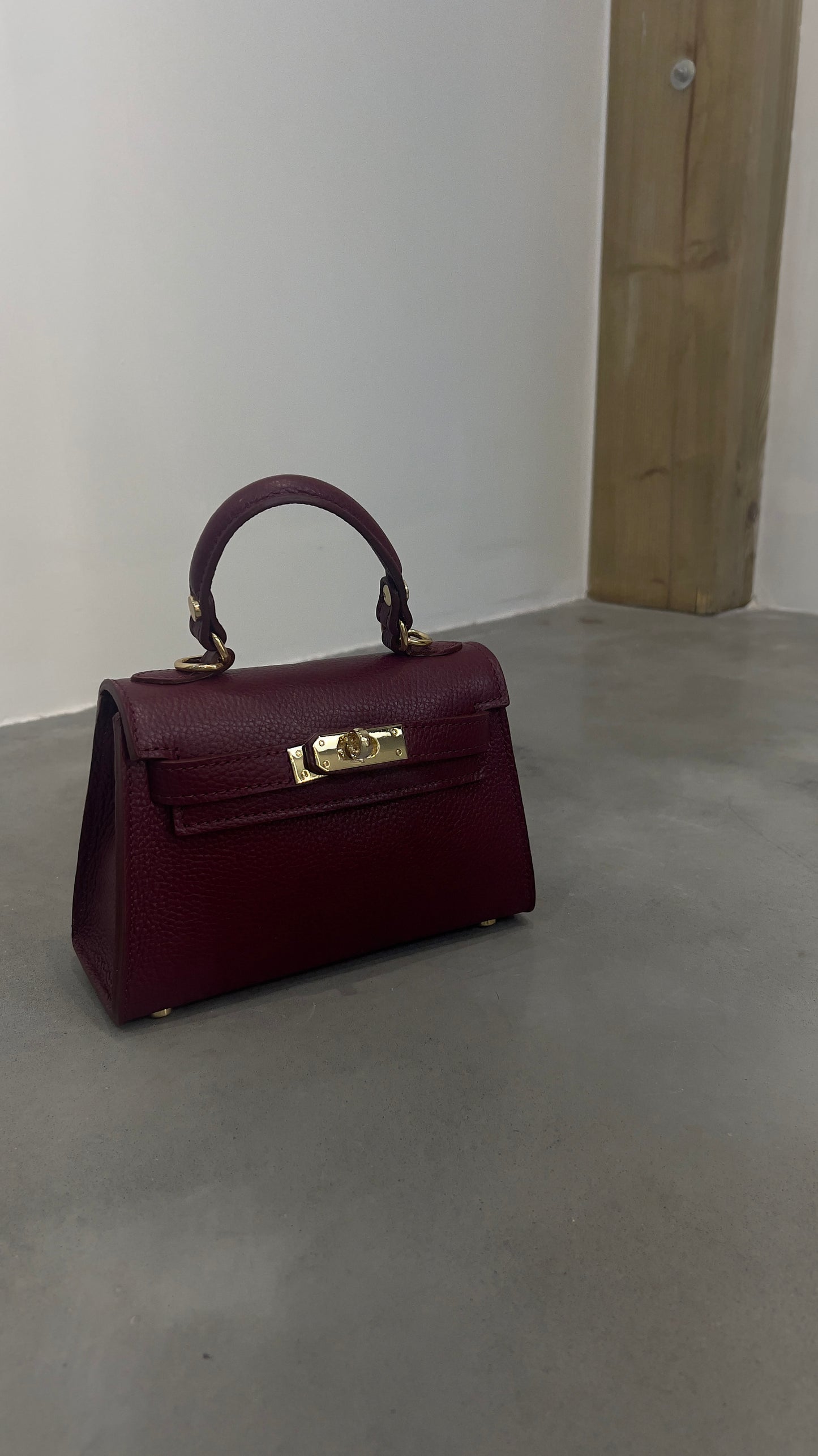 Sac en cuir H - bordeaux