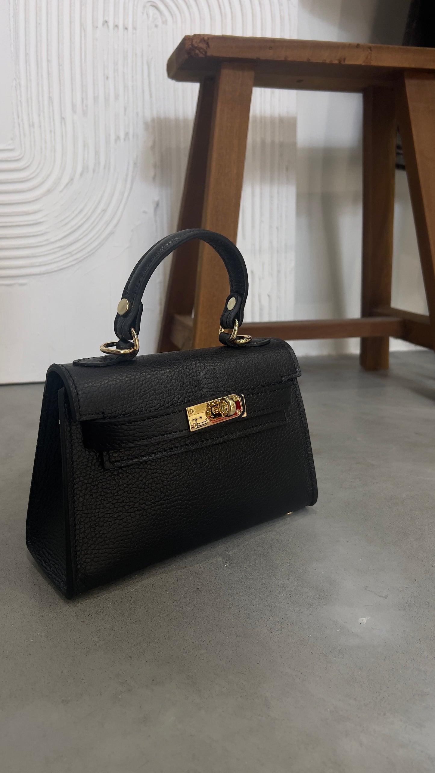 Sac en cuir H - noir
