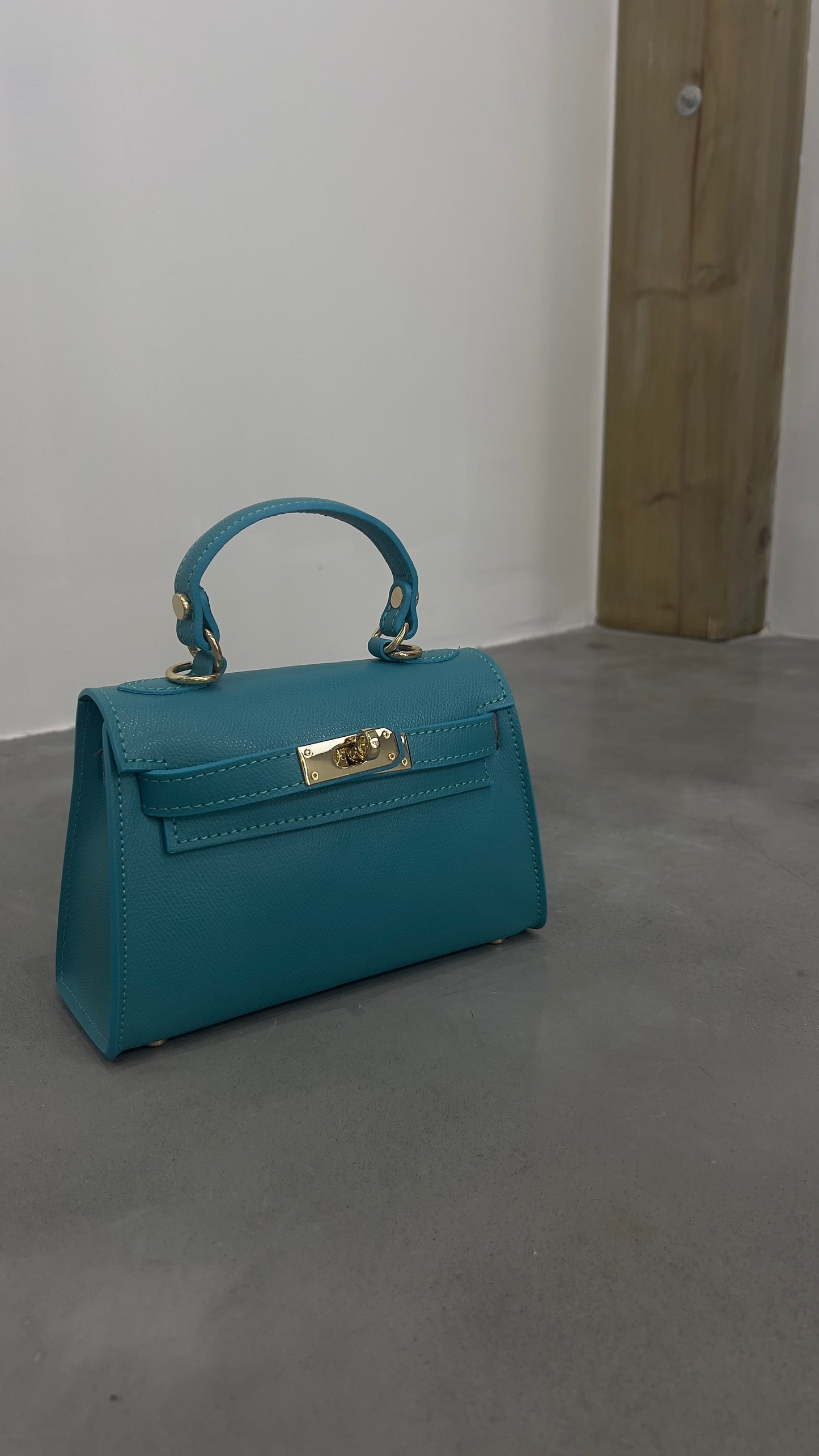 Sac en cuir H - turquoise
