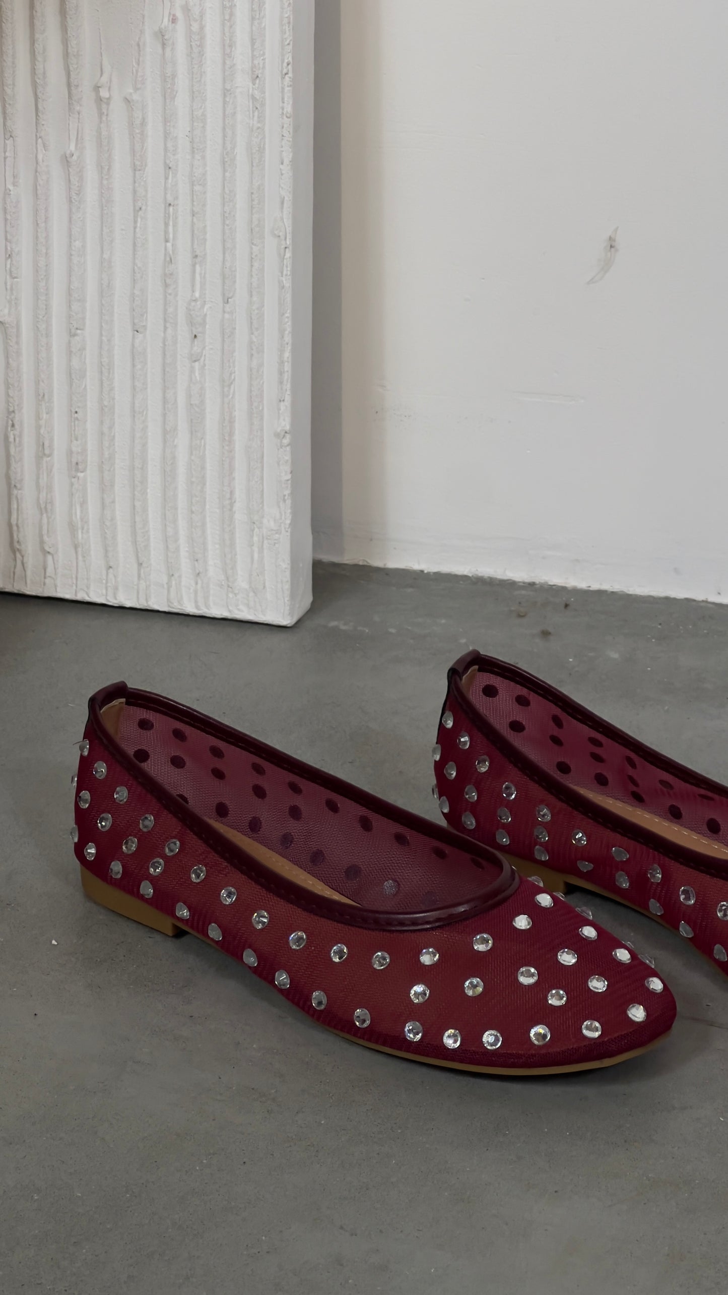 Ballerines strass - bordeaux