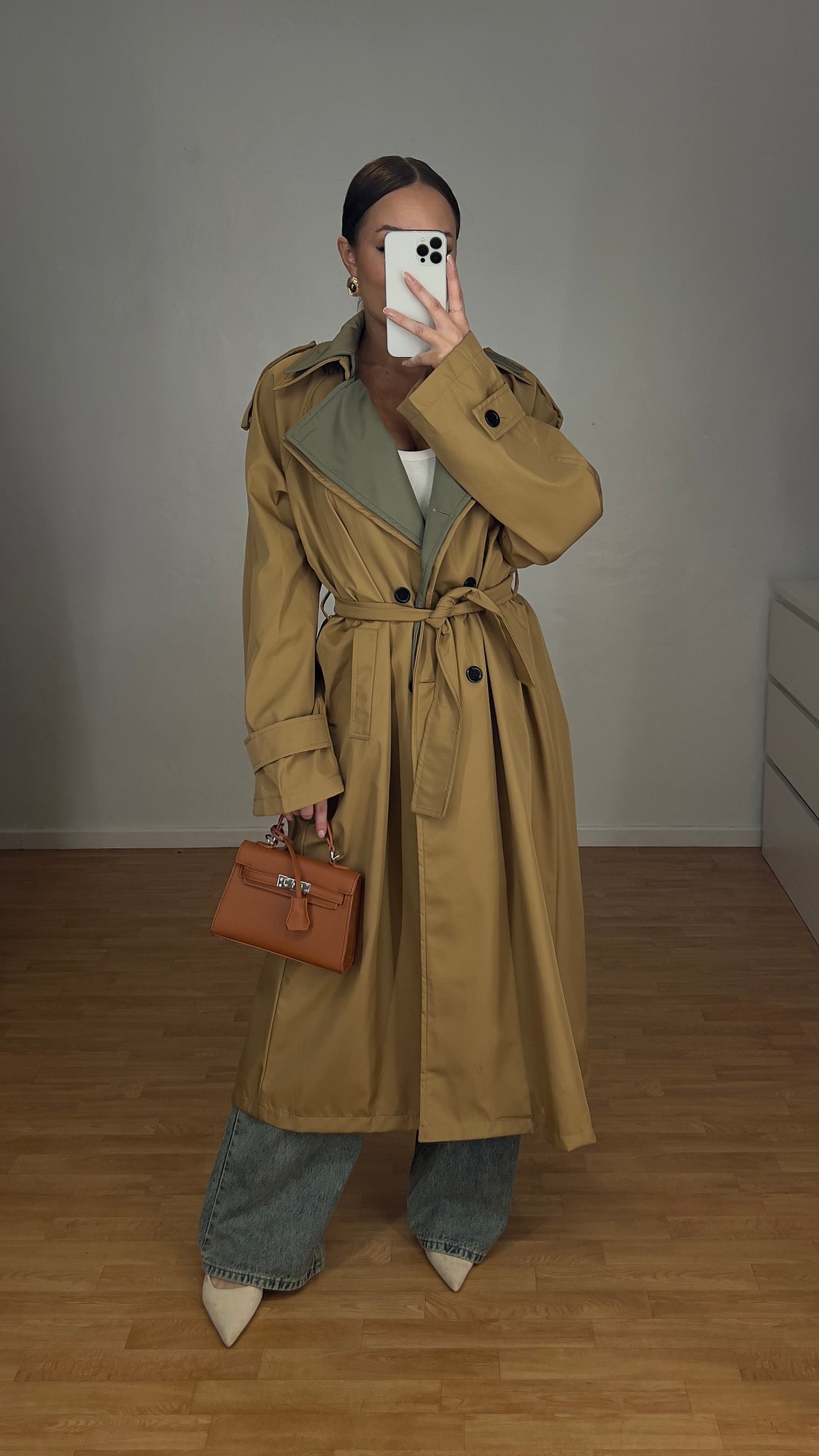 Trench bicolore - camel