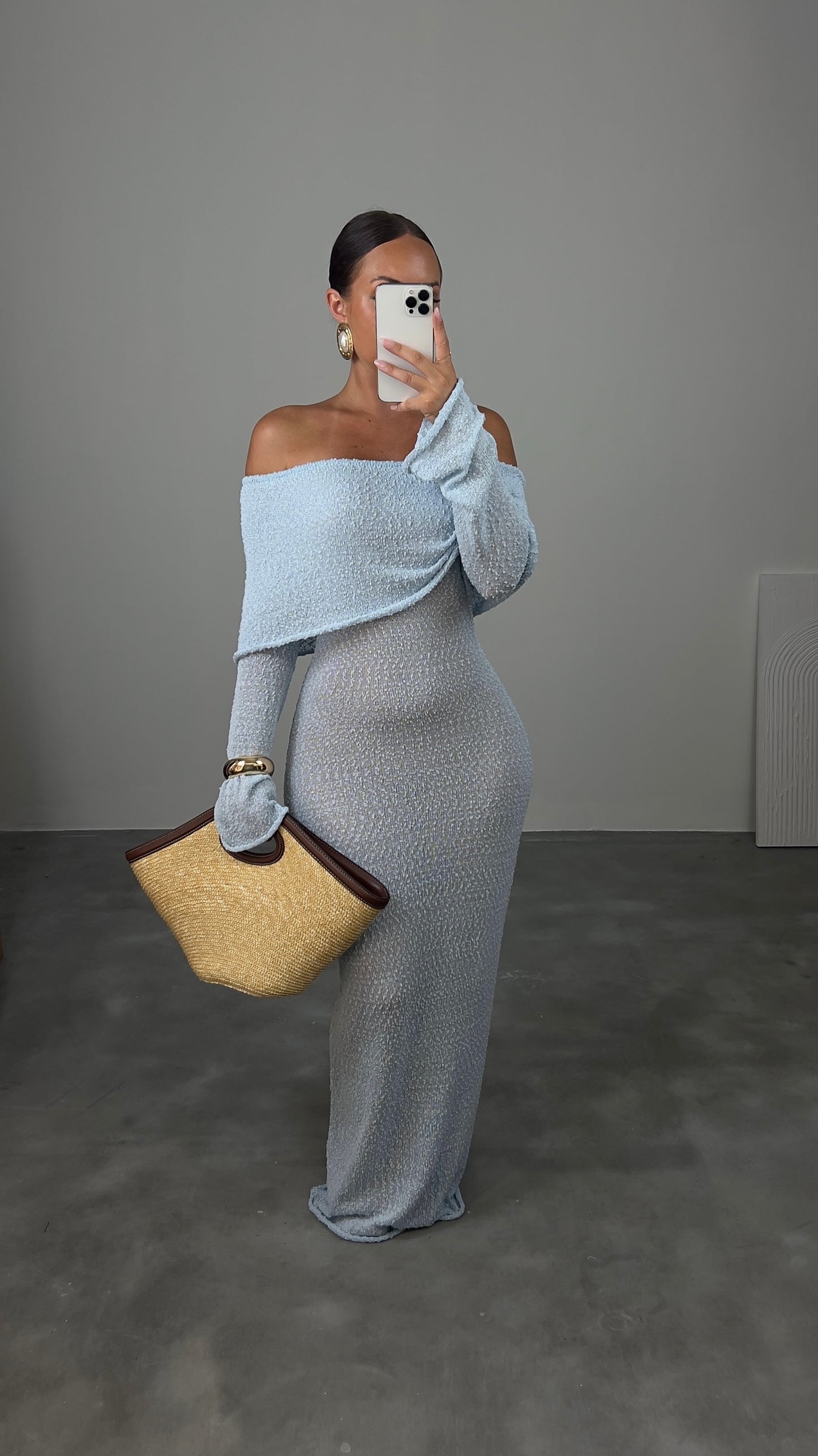 Robe maille MOON - bleu ciel