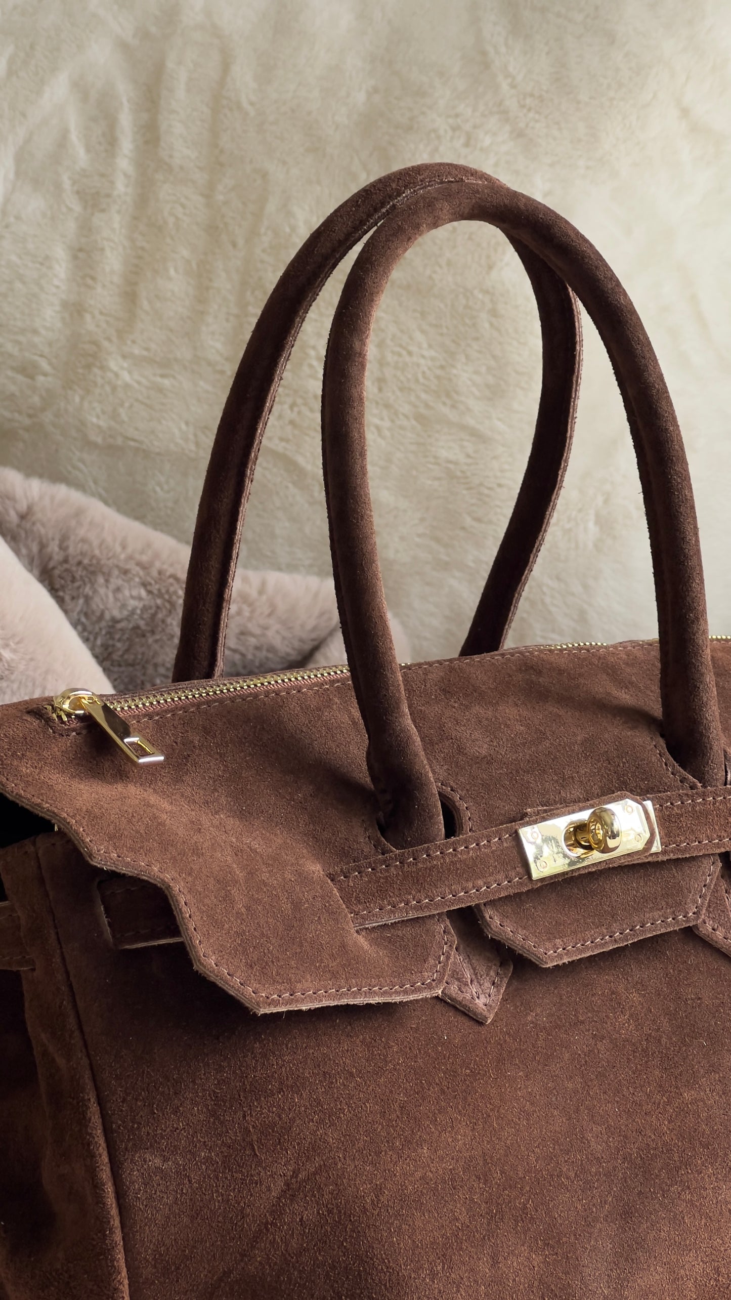 Grand sac en cuir - chocolat