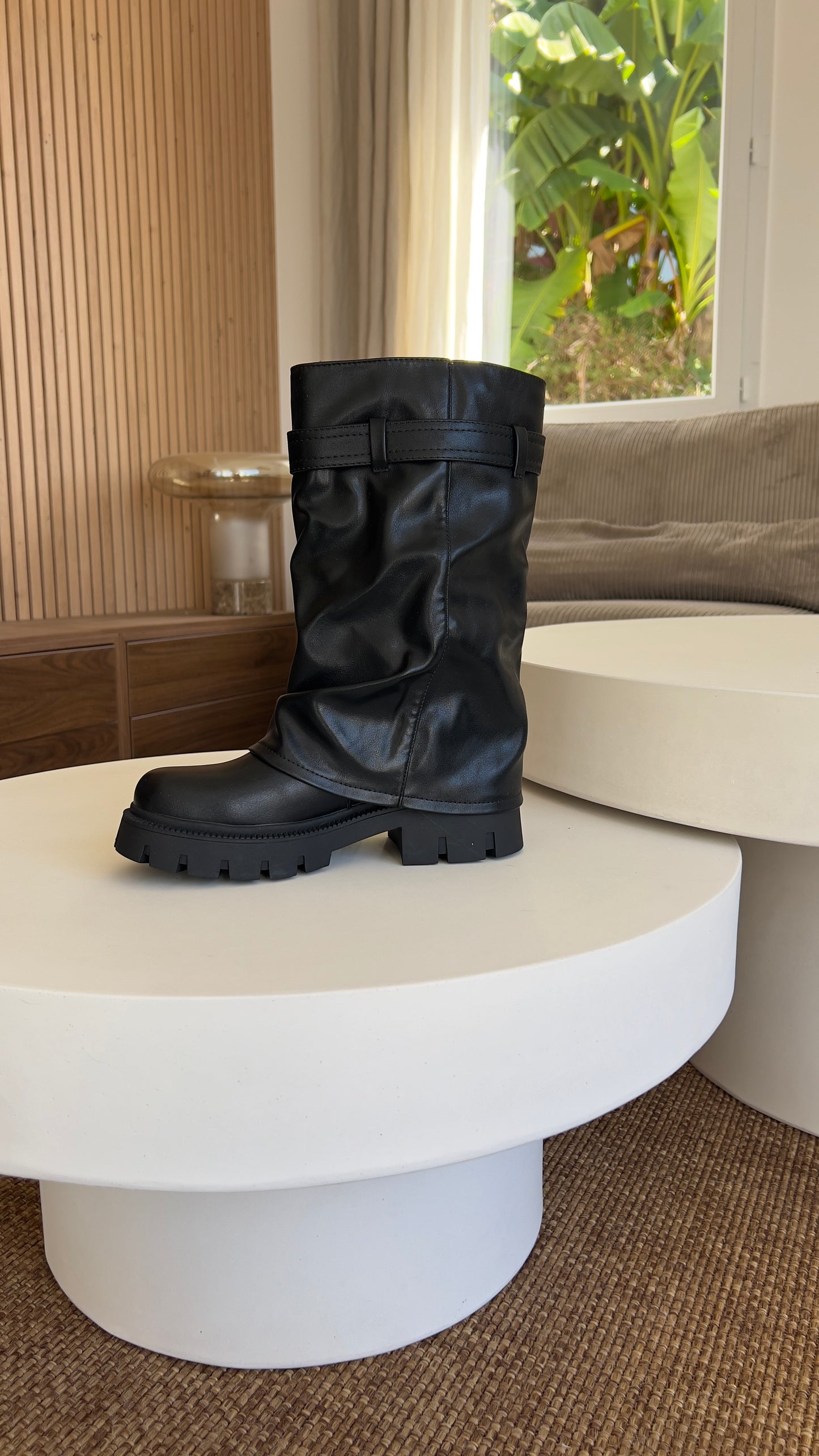 Bottines plissées - noires