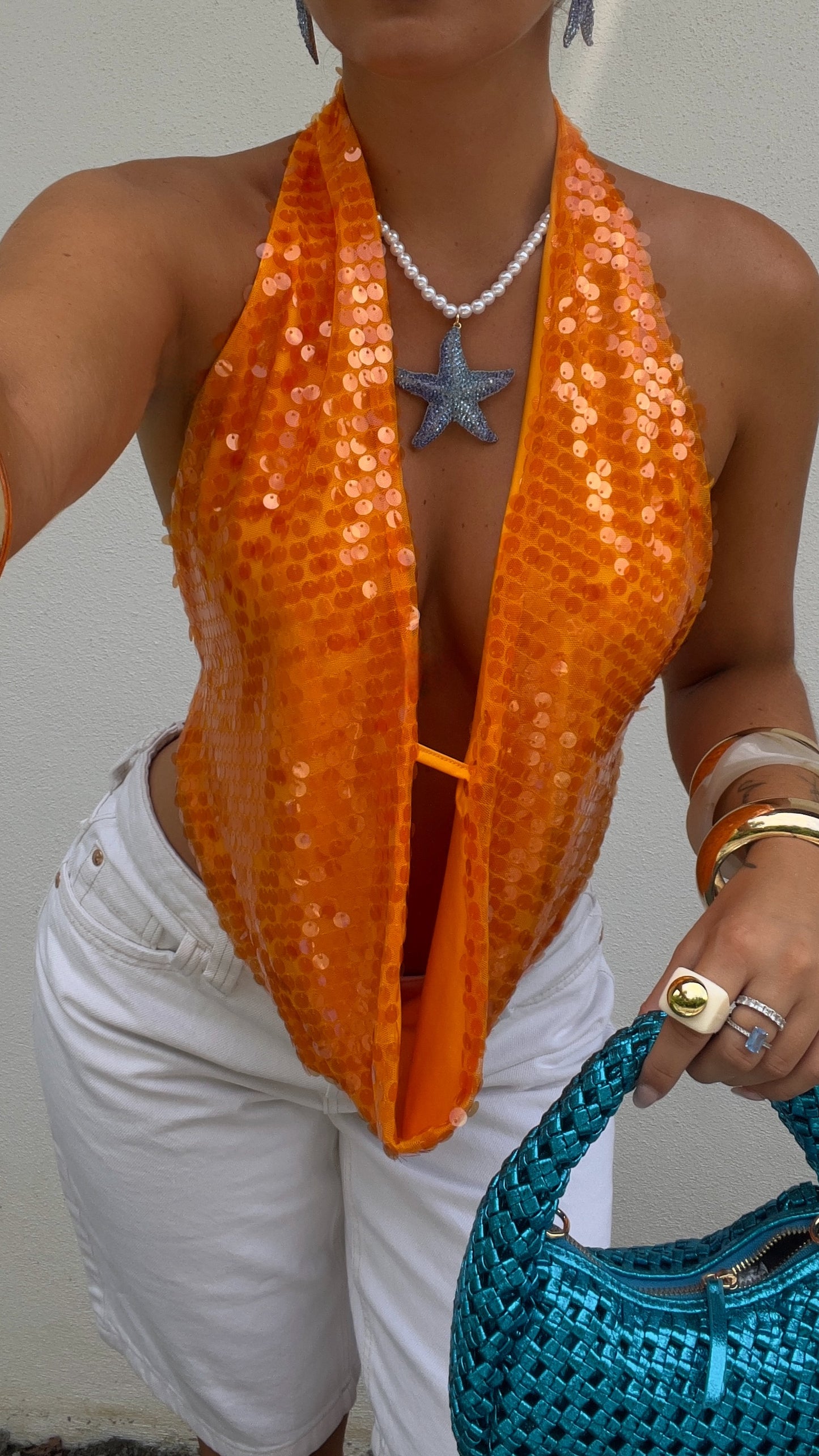 Top plongeant - orange