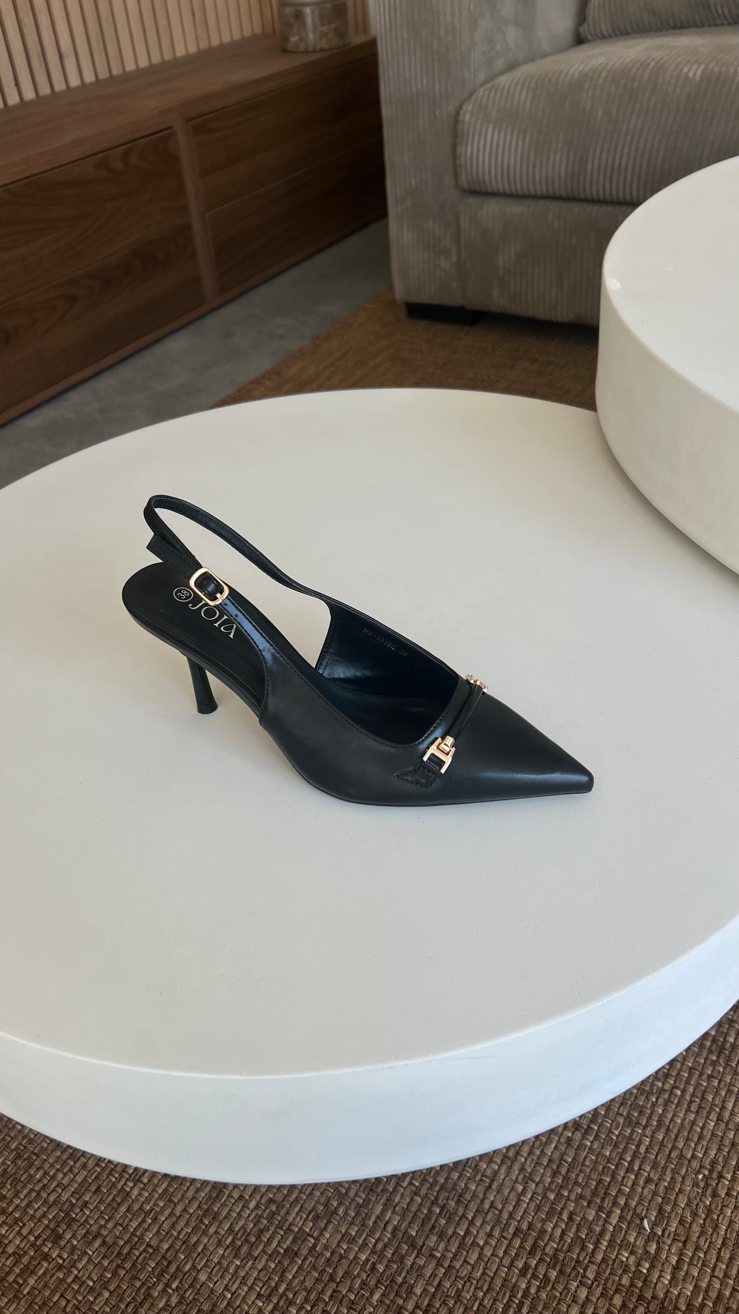 Talons détails dorés - noir