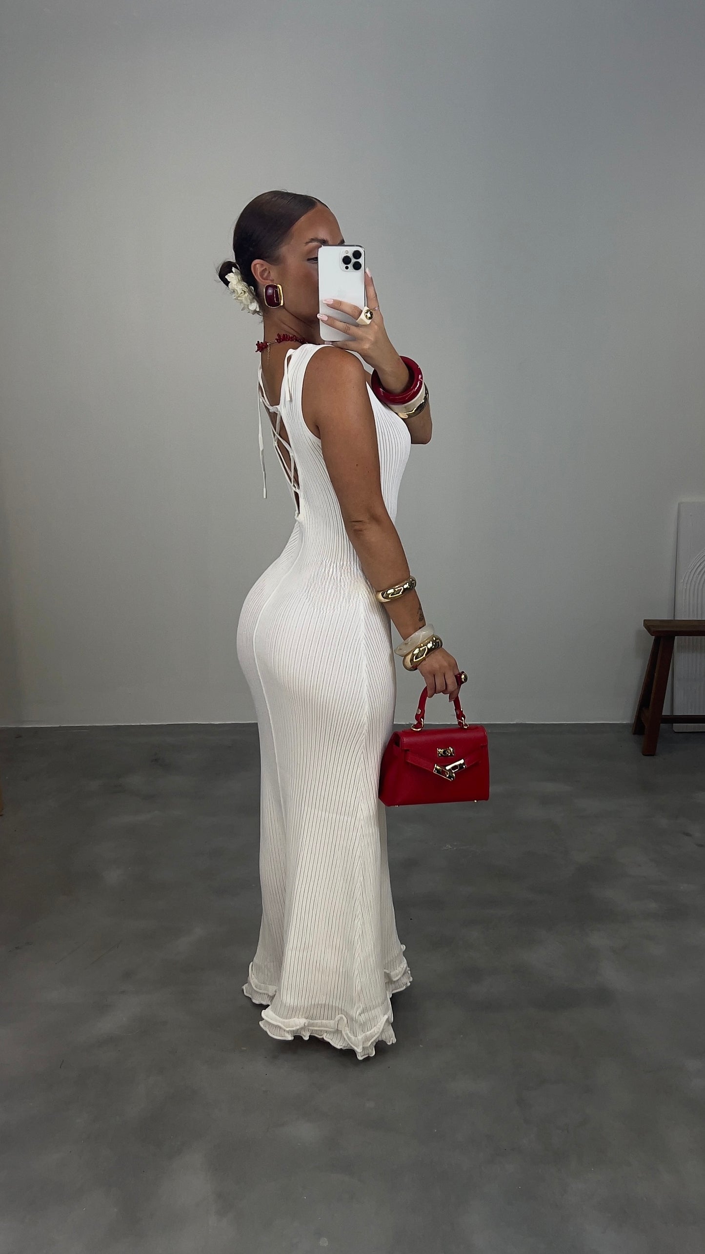 Robe longue moulante - blanche