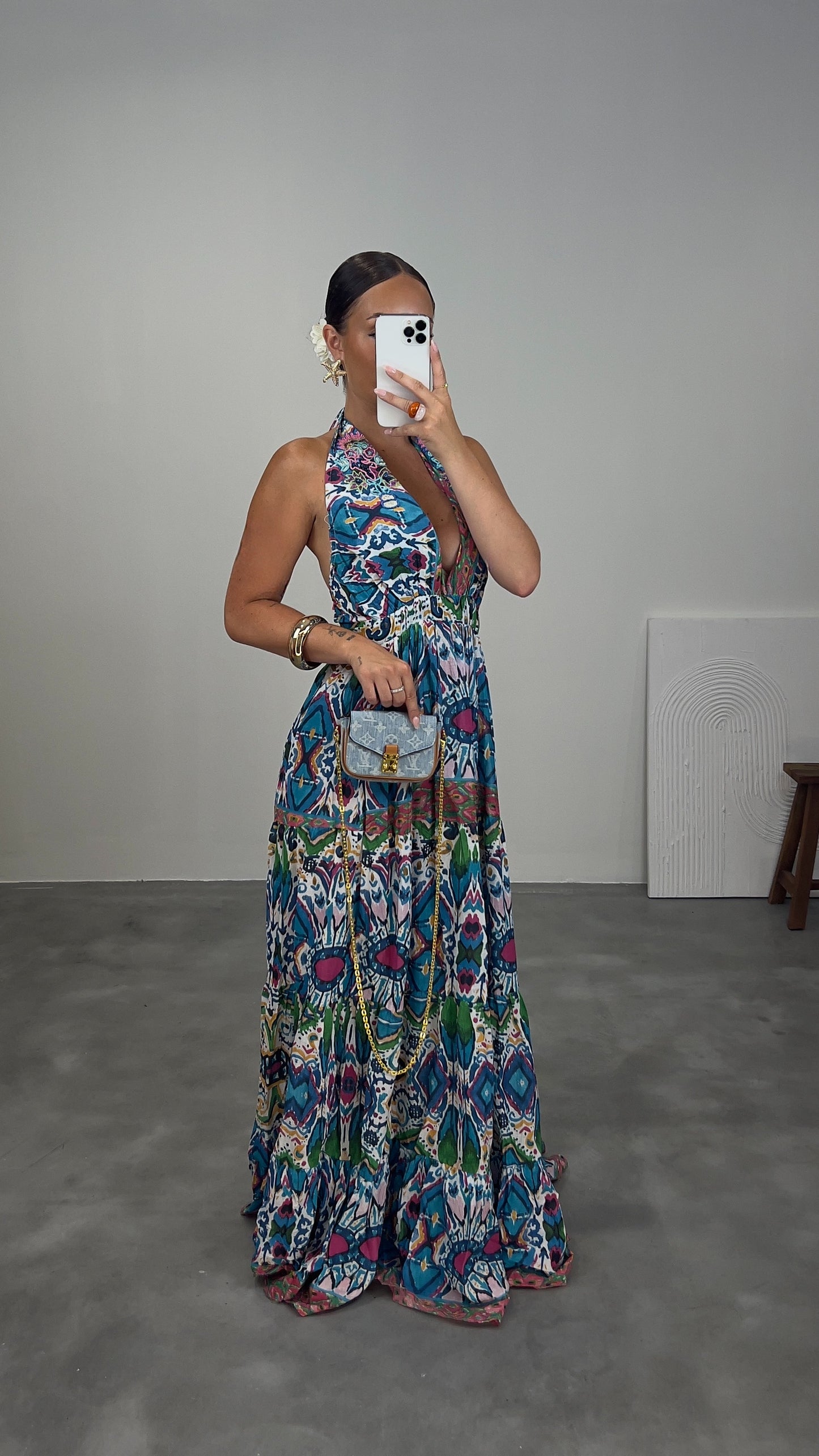 Robe longue TAO - bleu