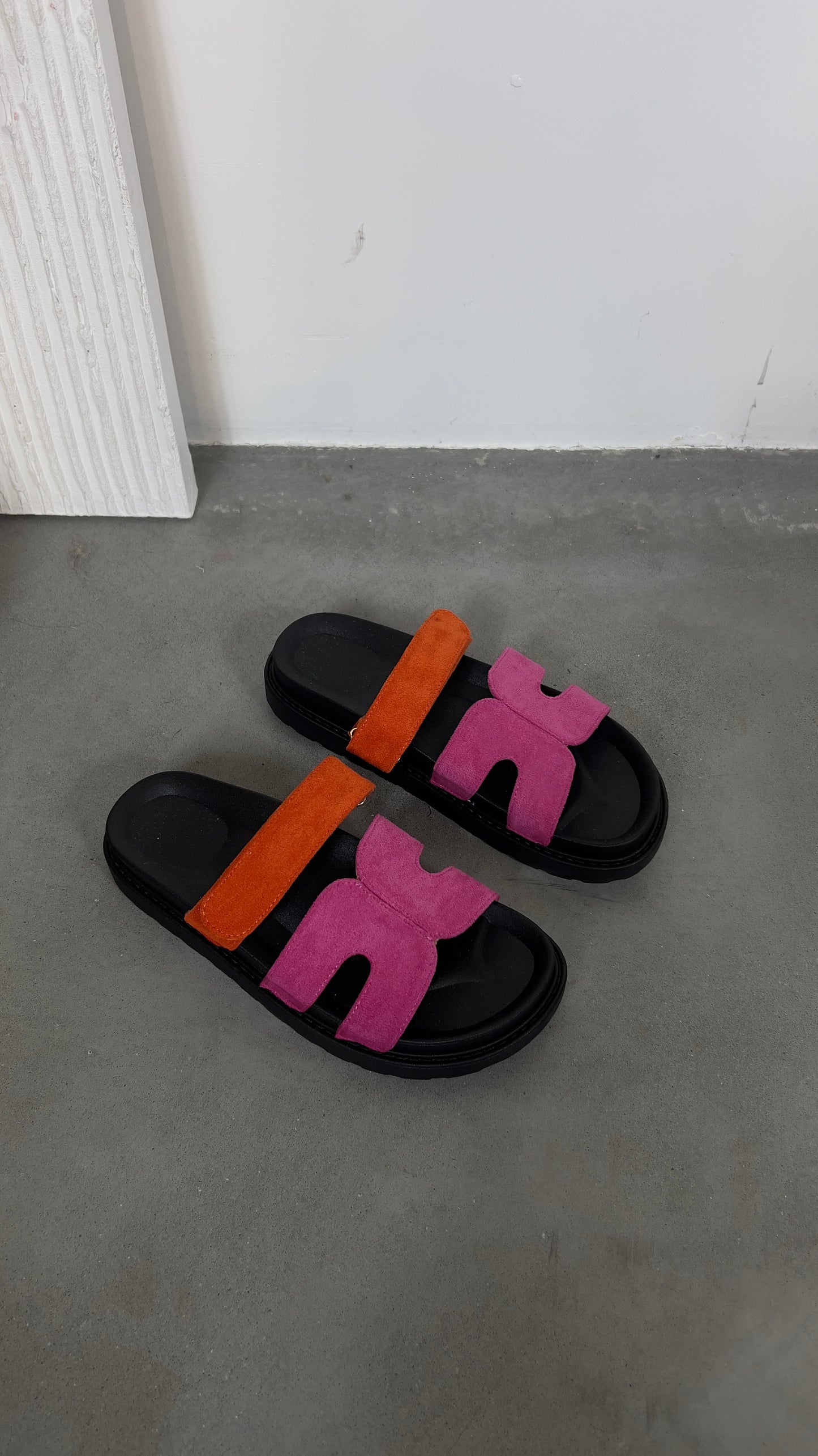 Sandales H - orange et rose