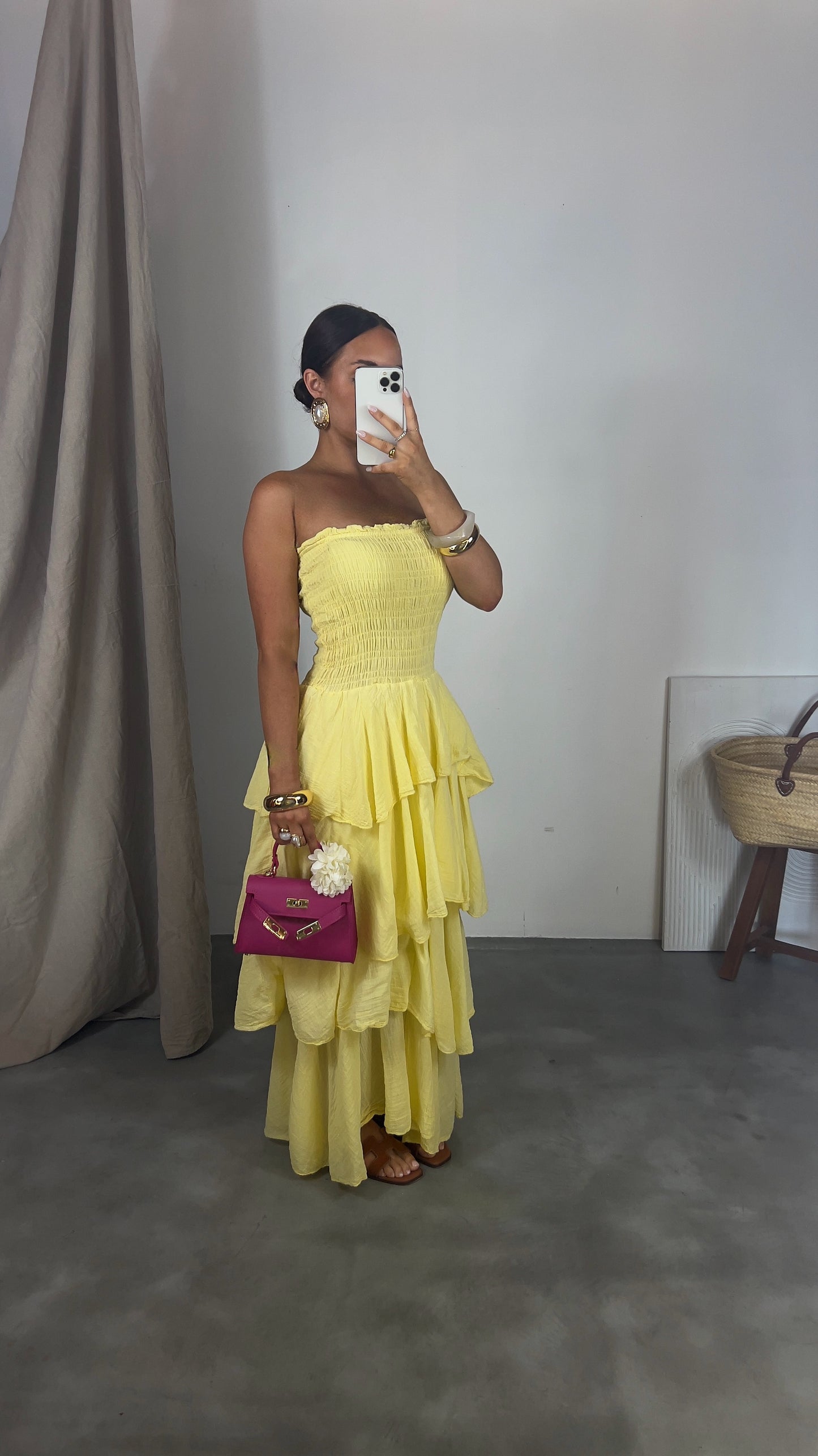 Robe bustier SOLEA - jaune