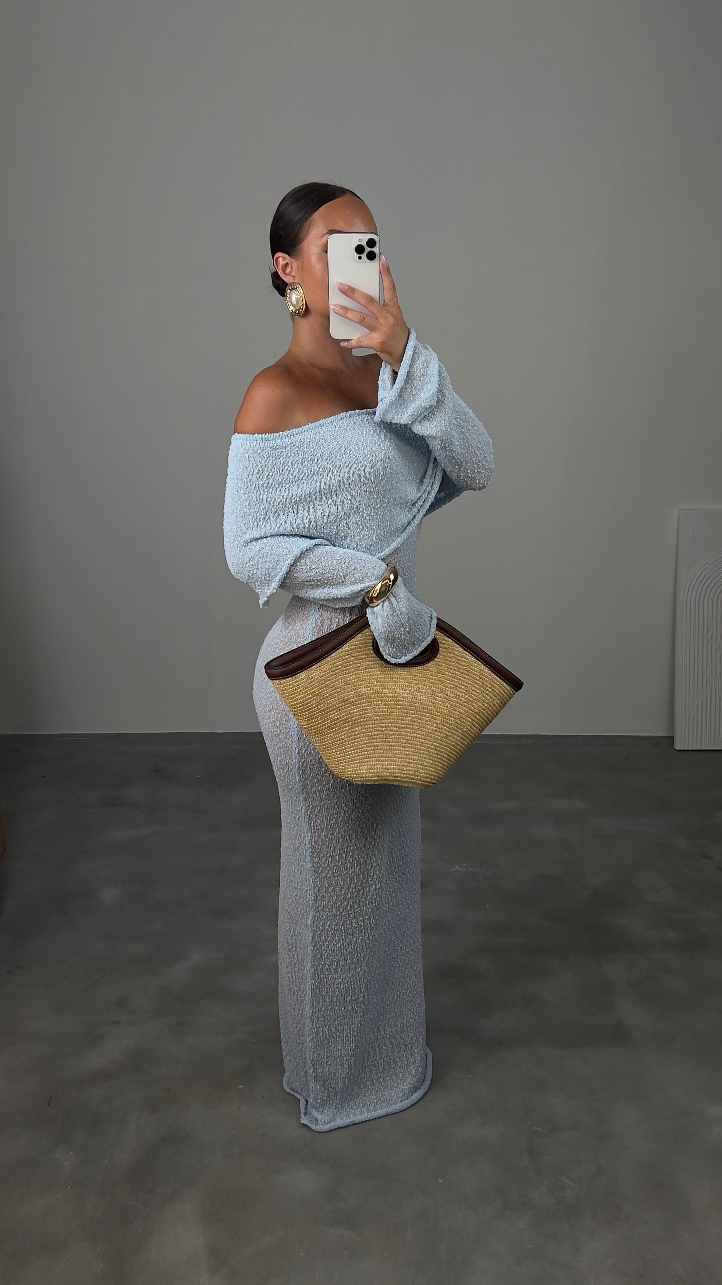 Robe maille MOON - bleu ciel