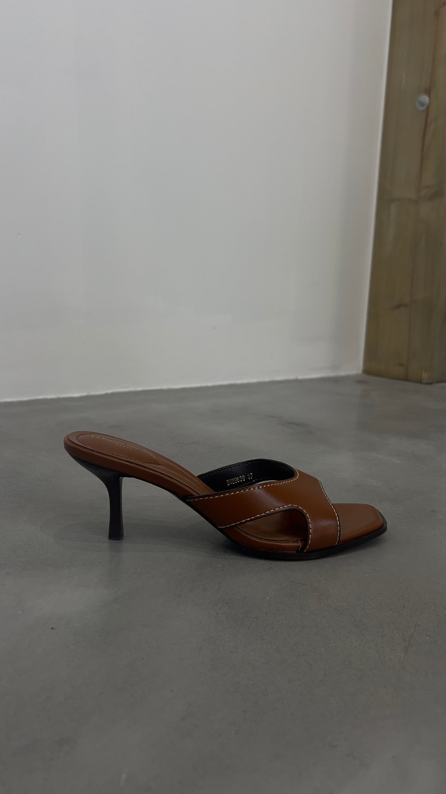 Mules ouvertes - cognac