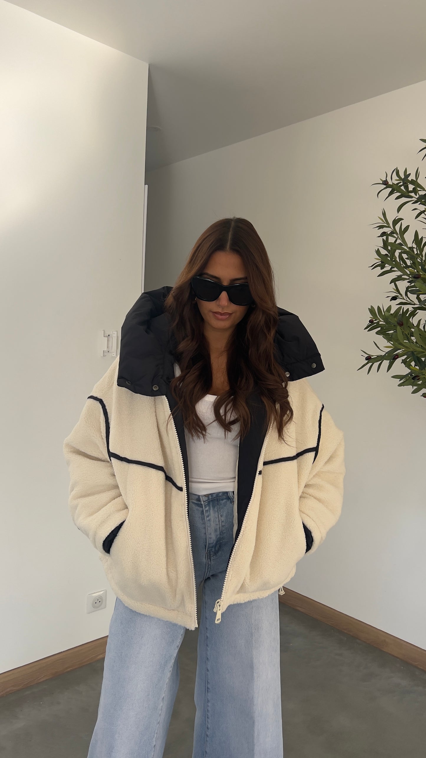 Doudoune moumoute - crème