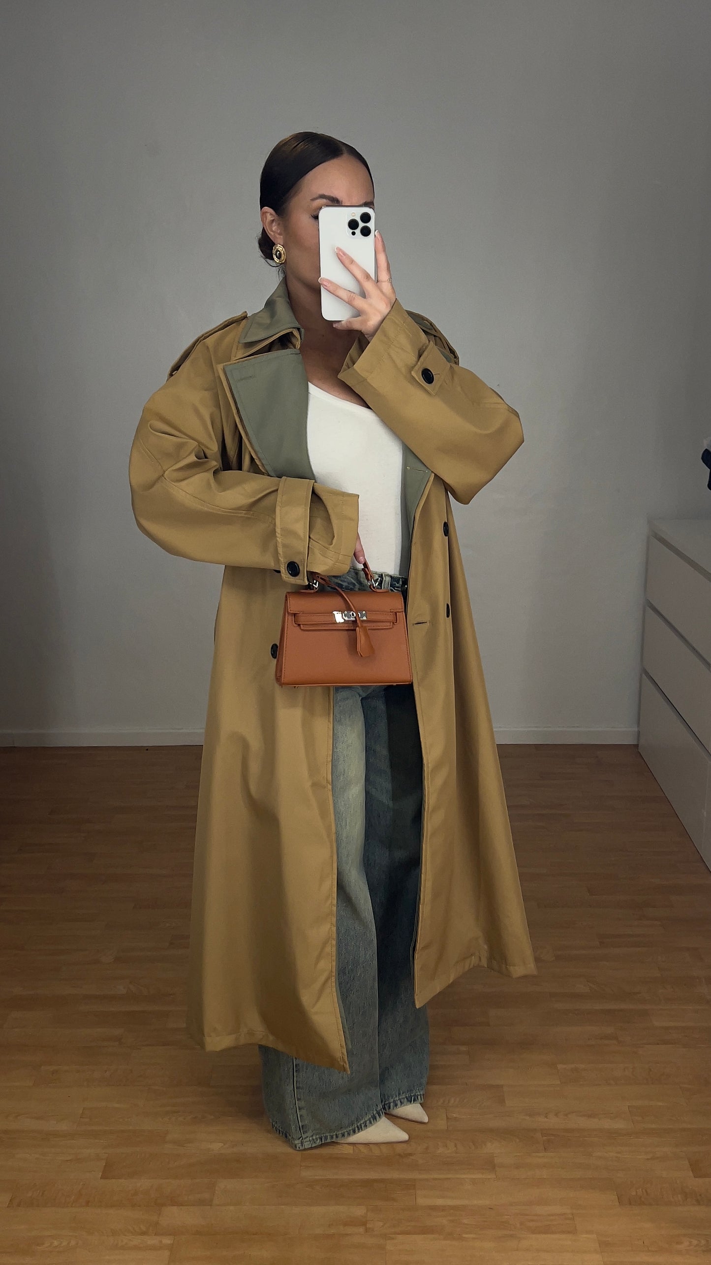 Trench bicolore - camel