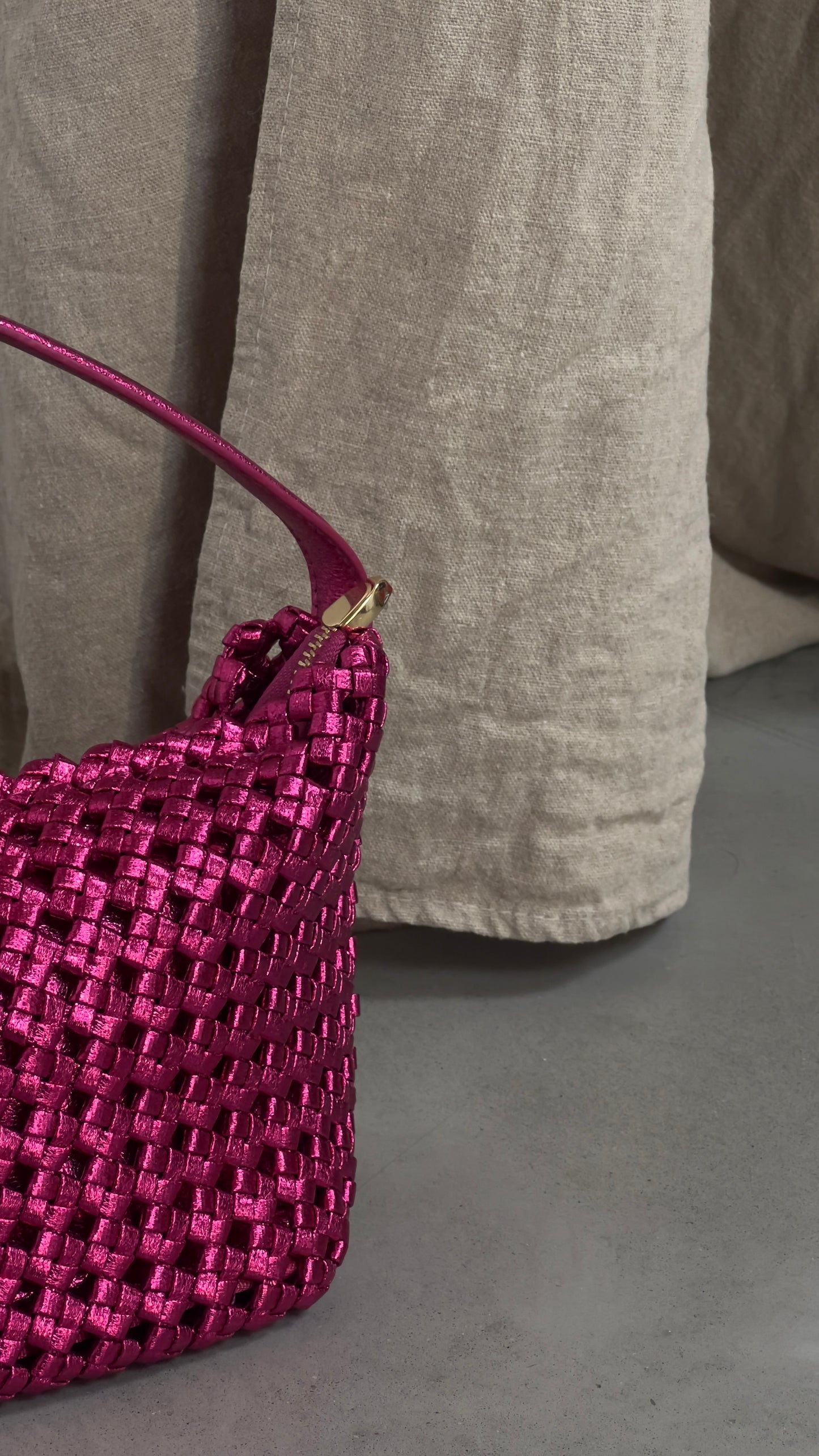 Sac tressé - rose