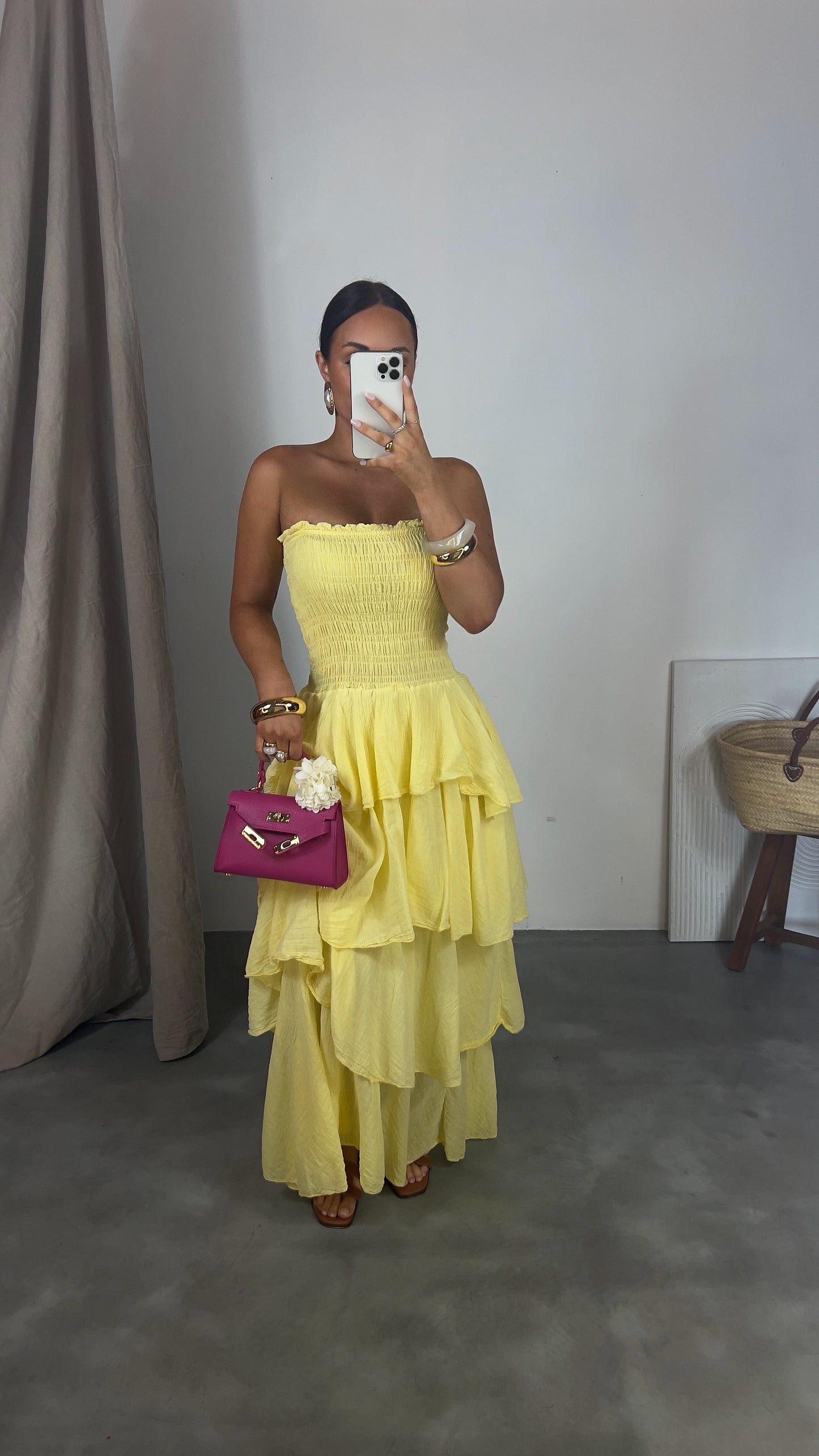 Robe bustier SOLEA - jaune