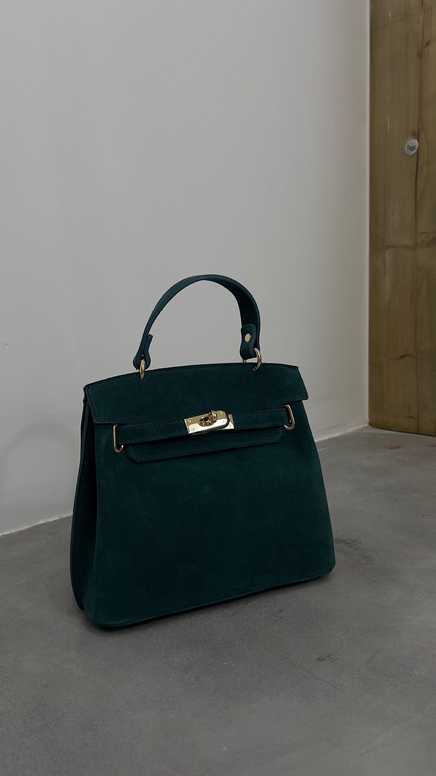 Sac cuir véritable - vert émeraude