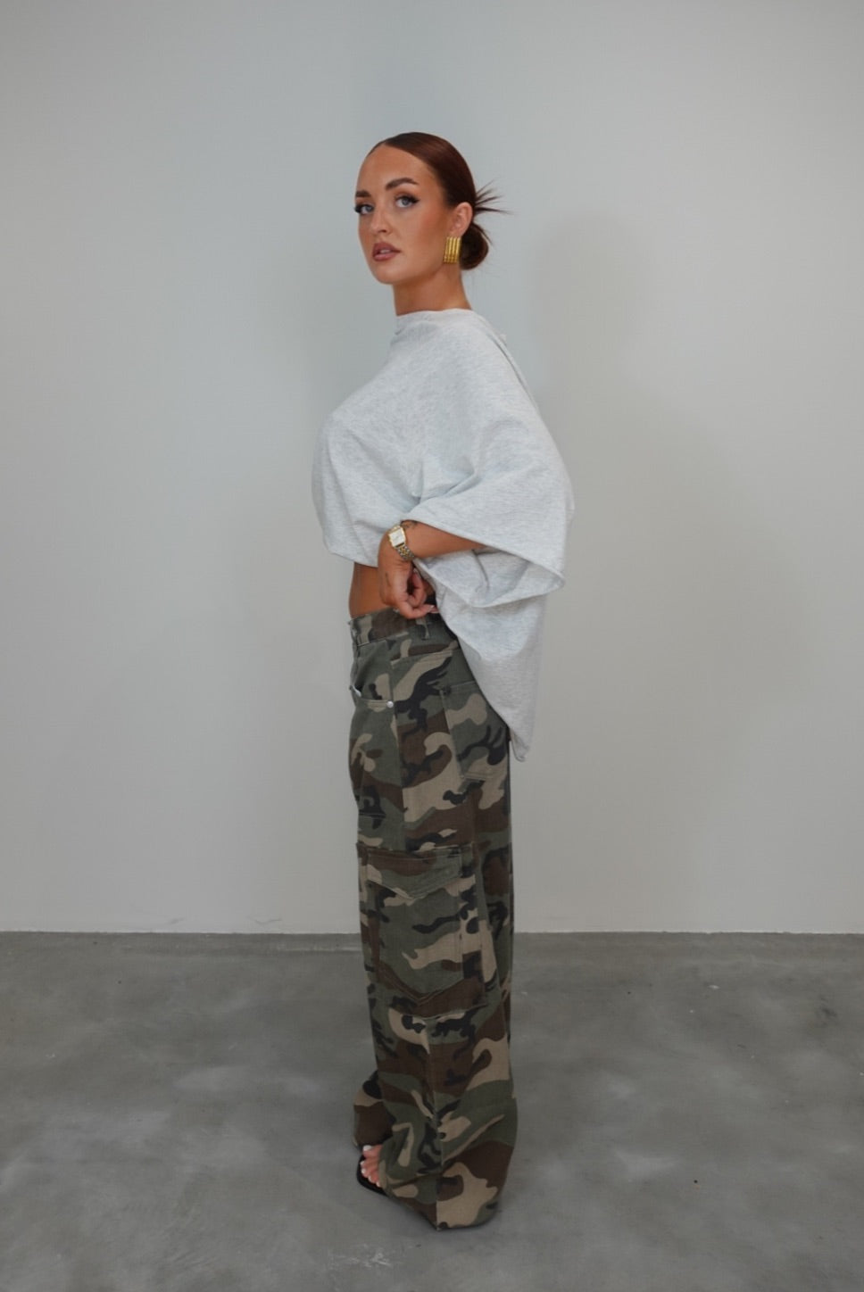 T- shirt loose - gris clair
