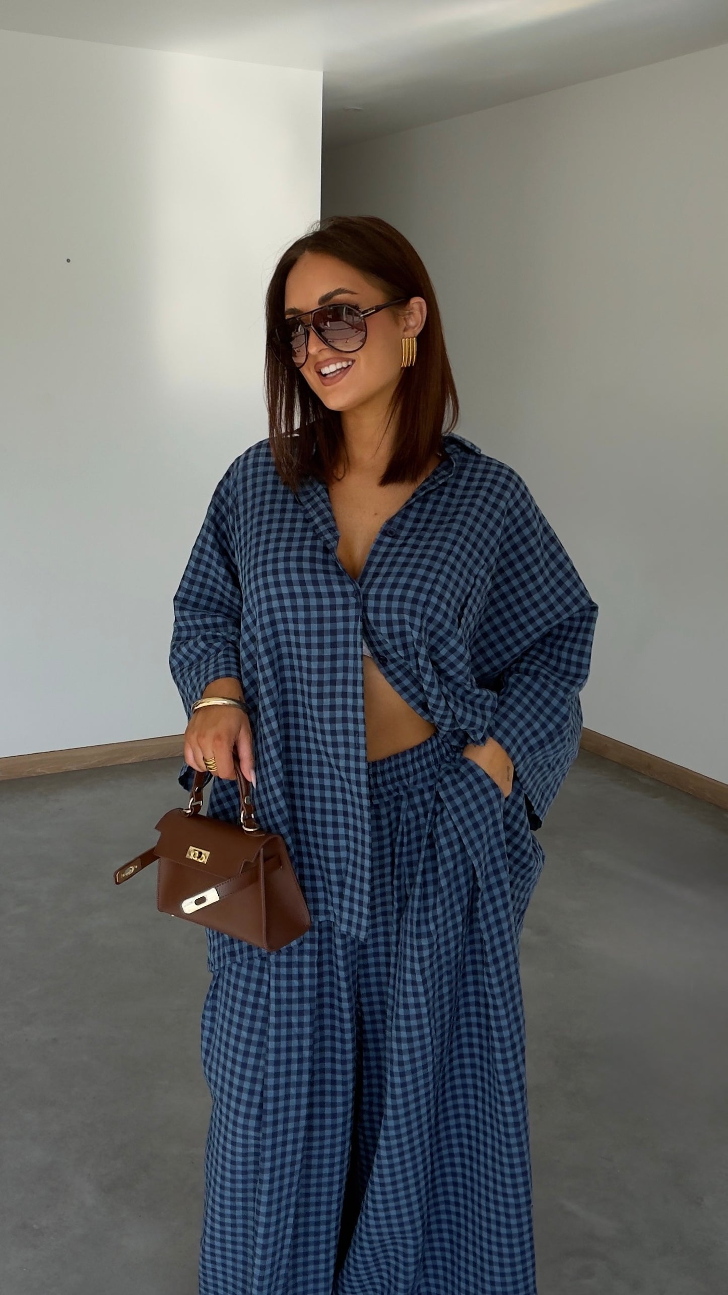 Ensemble carreaux - bleu