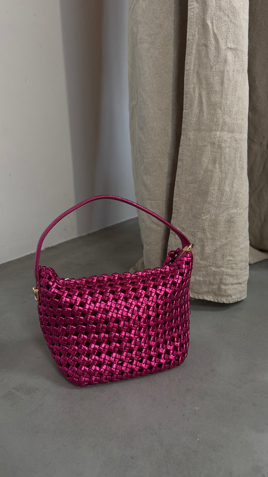 Sac tressé - rose