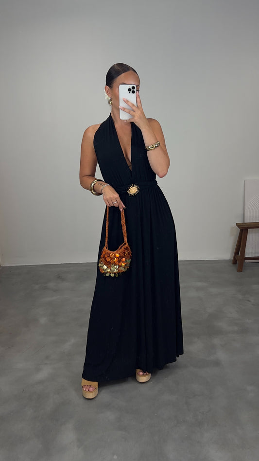 Robe longue SOLEIL - noire