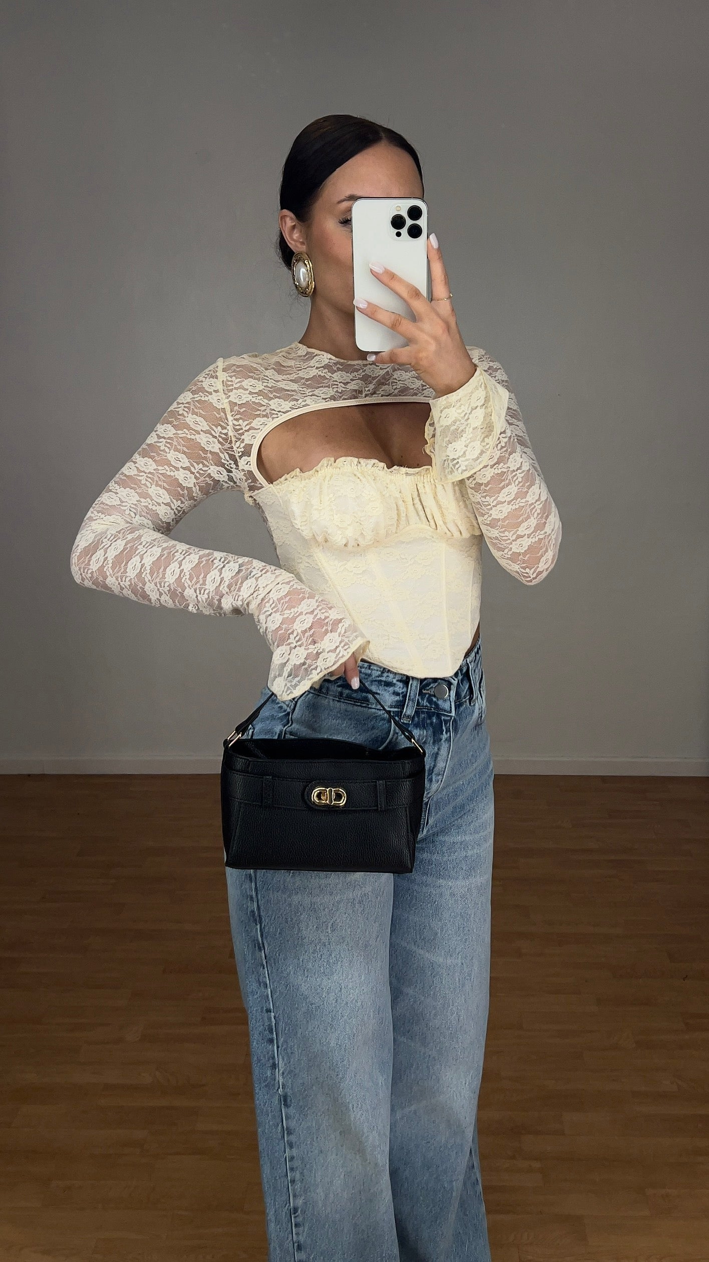 Corset en dentelle - crème