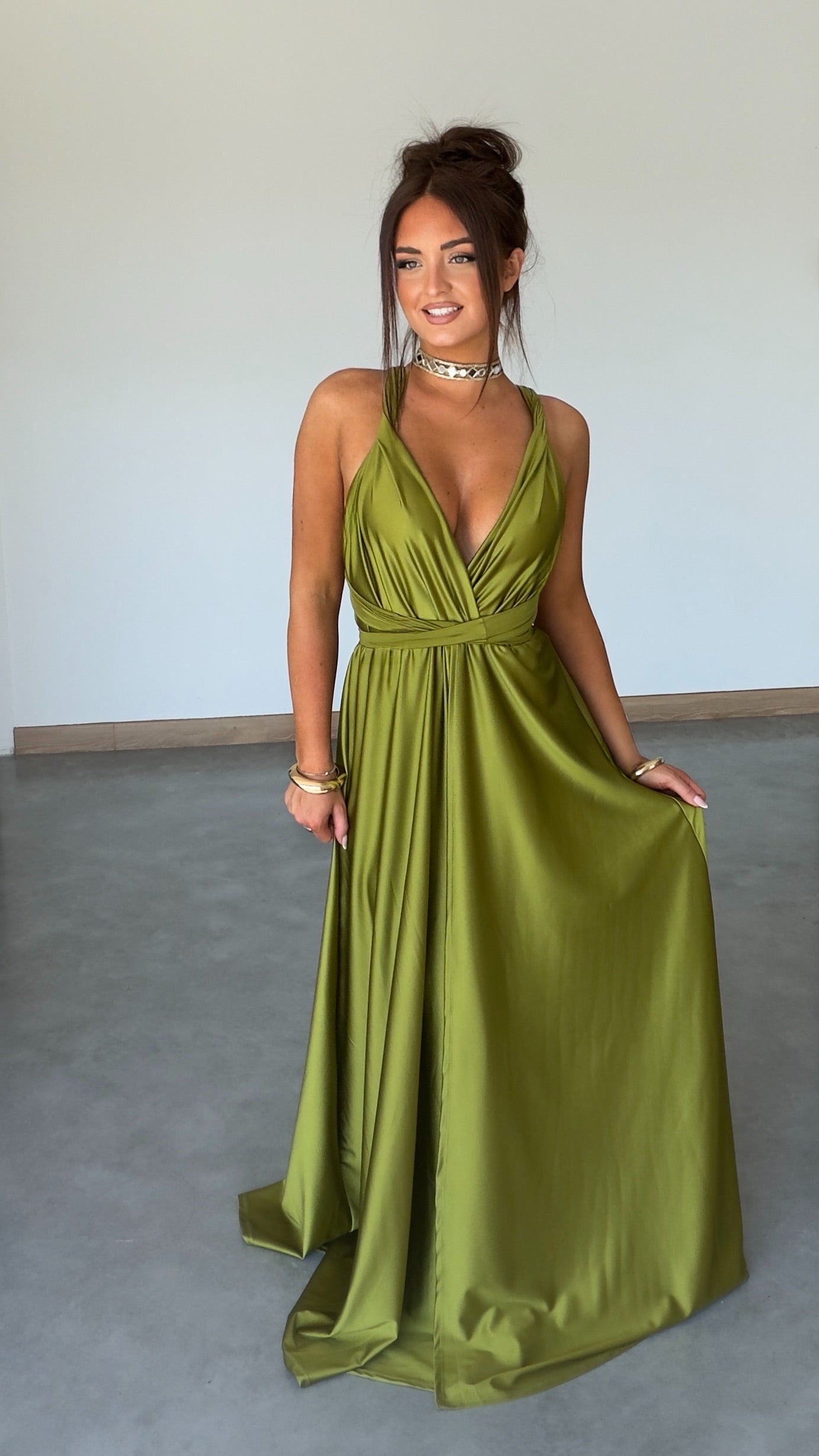 PRÉCOMMANDE Robe modulable - vert olive (livraison dans 2 semaines)