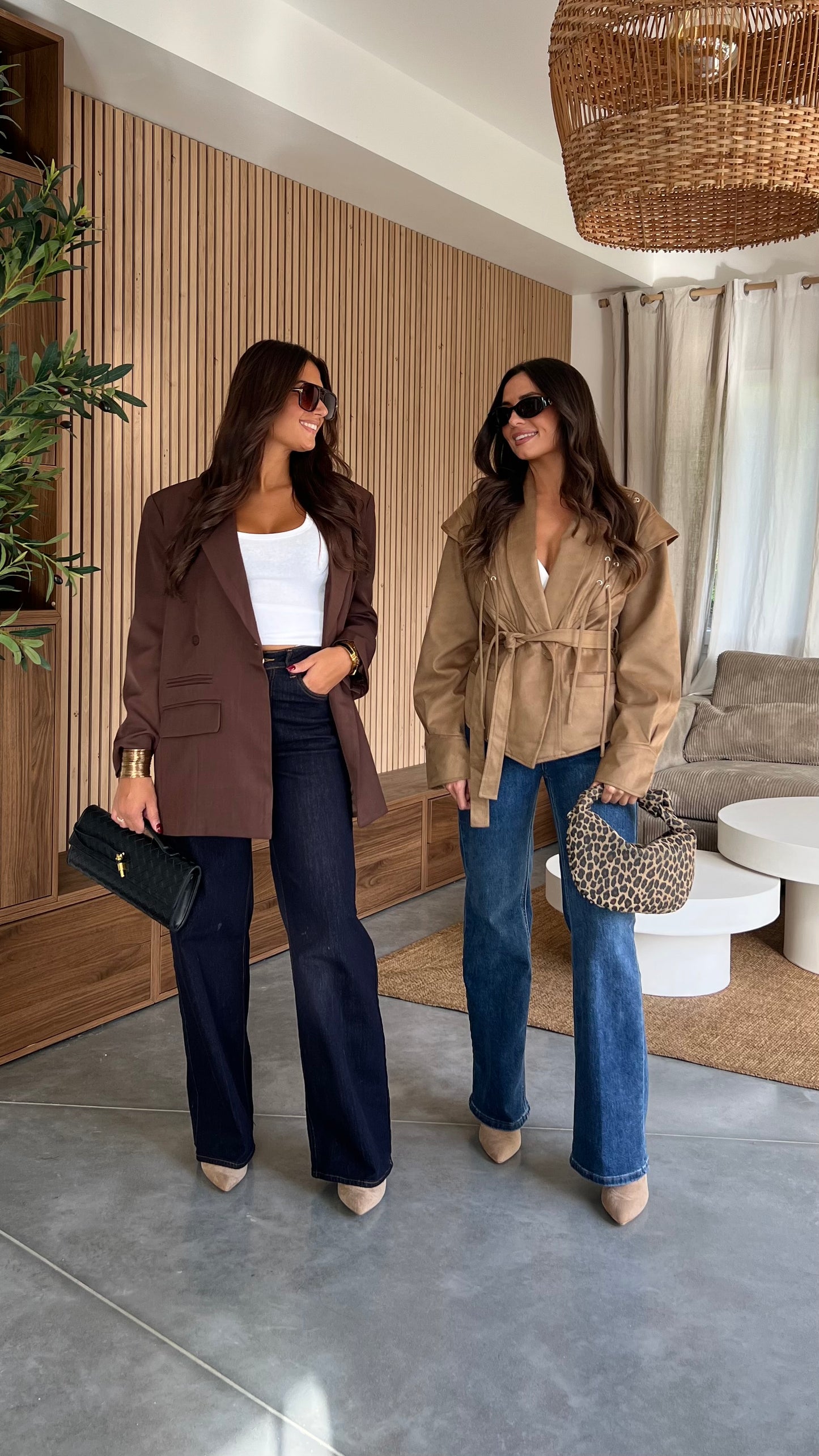 Blazer oversize droit - chocolat