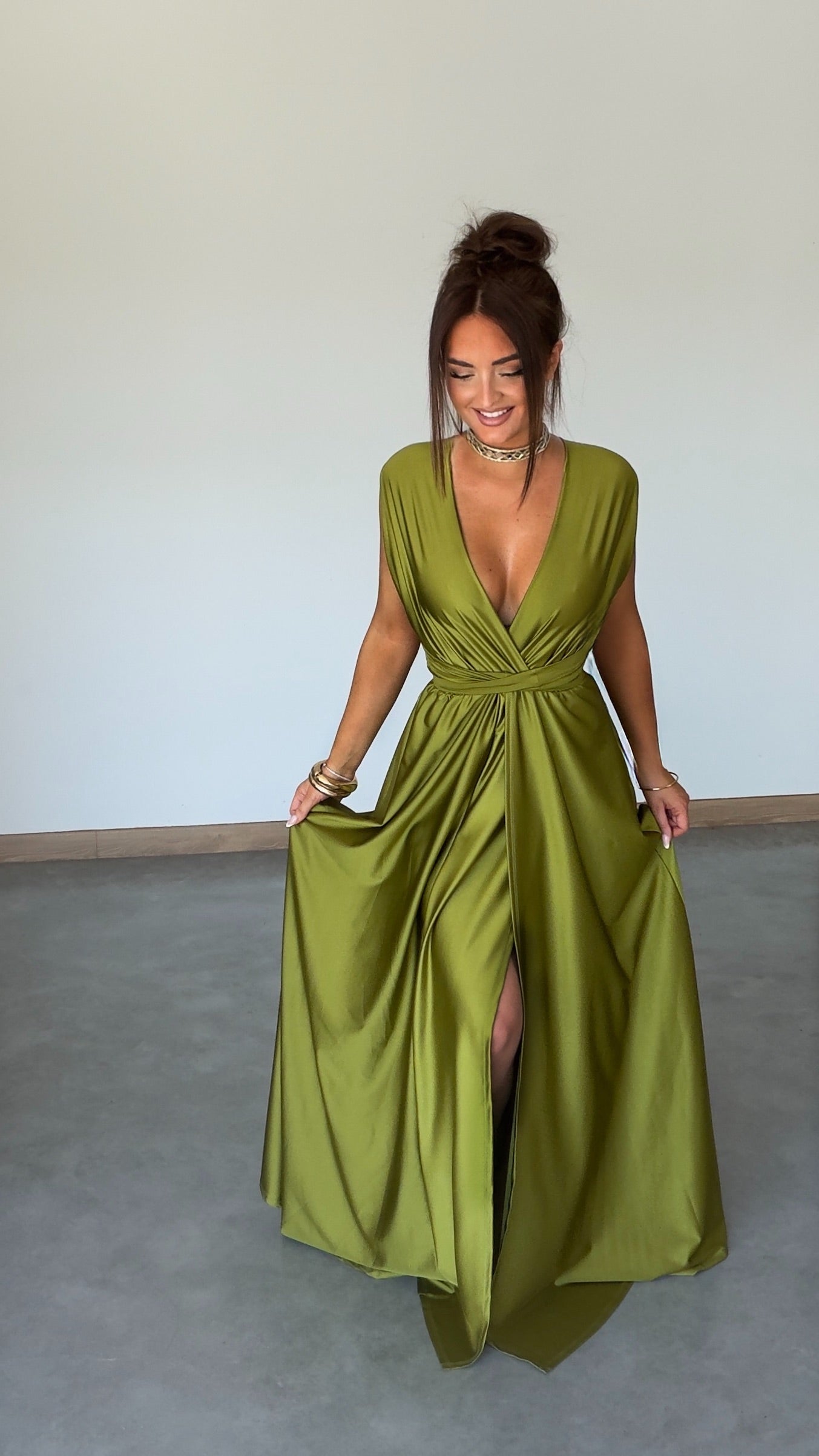 PRÉCOMMANDE Robe modulable - vert olive (livraison dans 2 semaines)