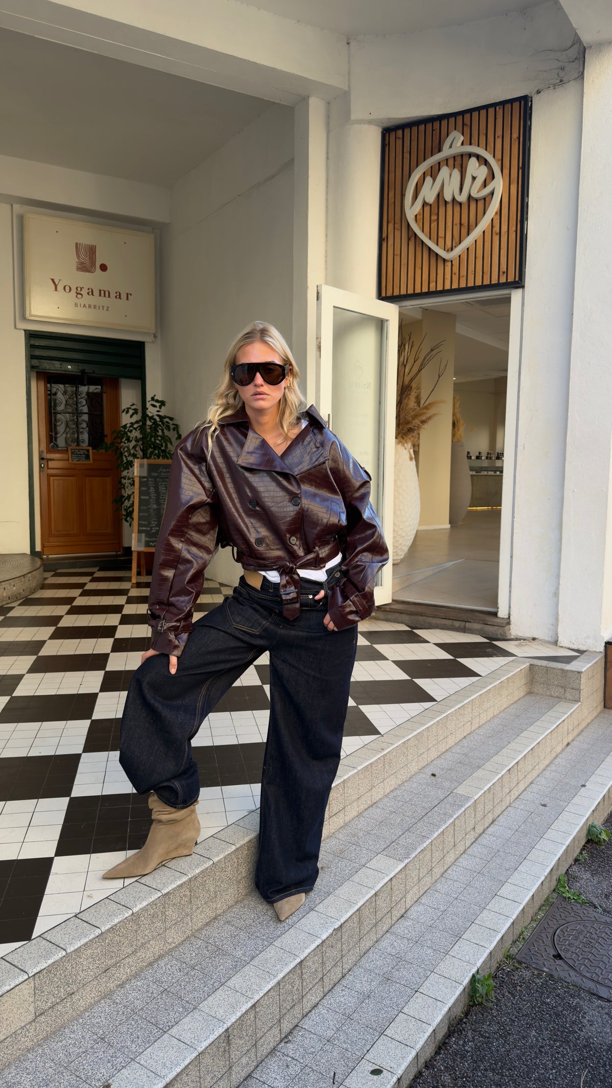Trench court croco - bordeaux