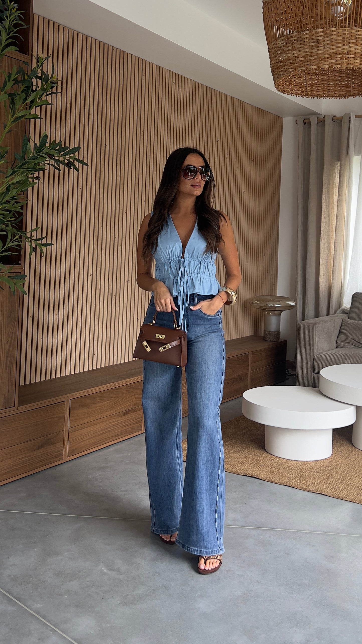 Jean détails taille haute