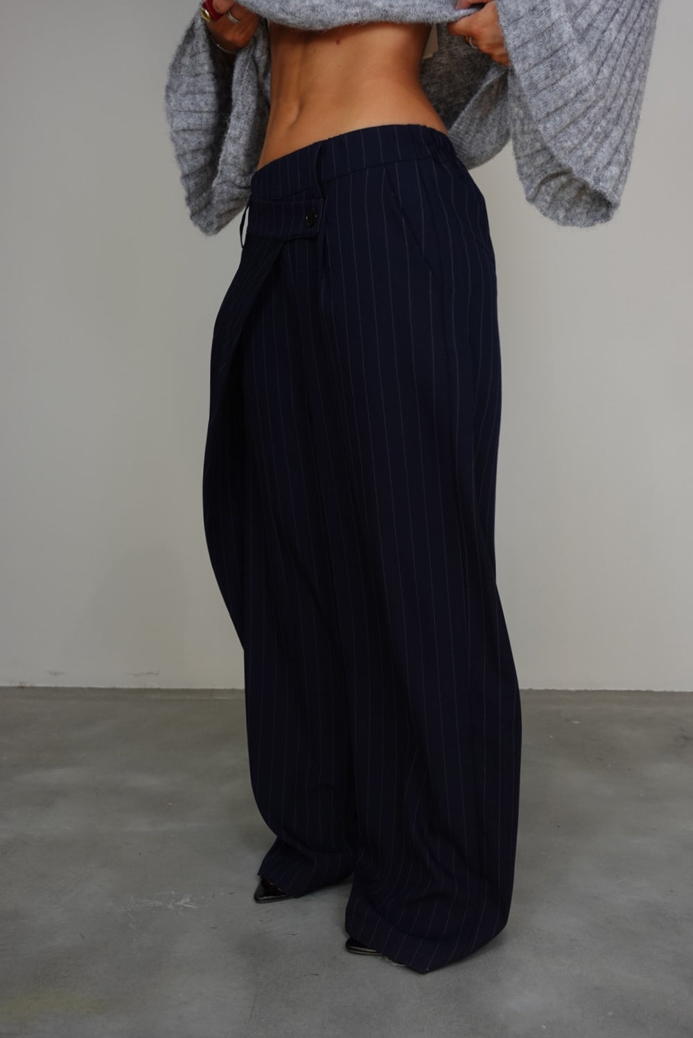 Pantalon à rayures - bleu marine