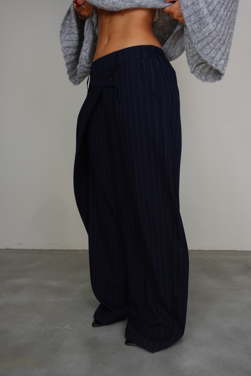 Pantalon à rayures - bleu marine