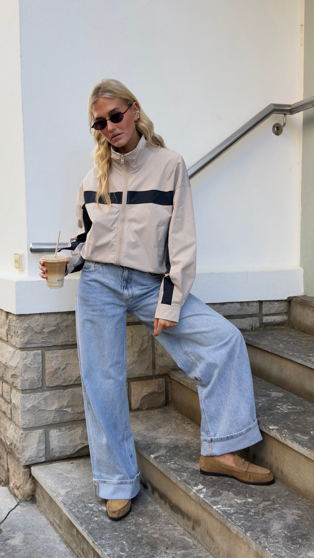 Baggy jeans taille basse - clair