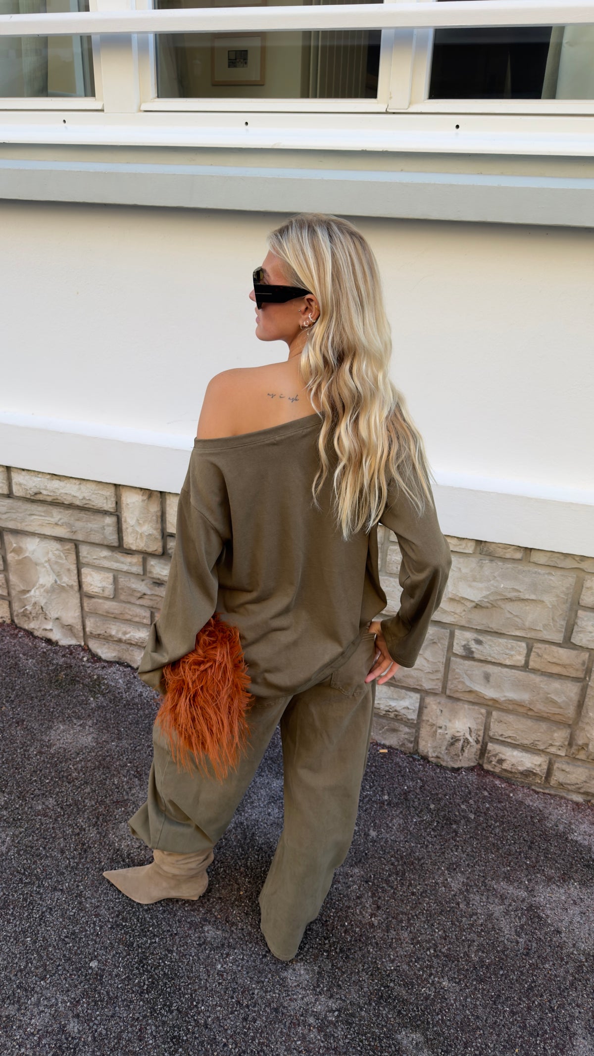 Haut loose asymétrique - kaki