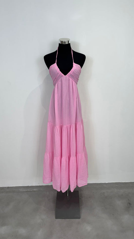 Robe croisée rose