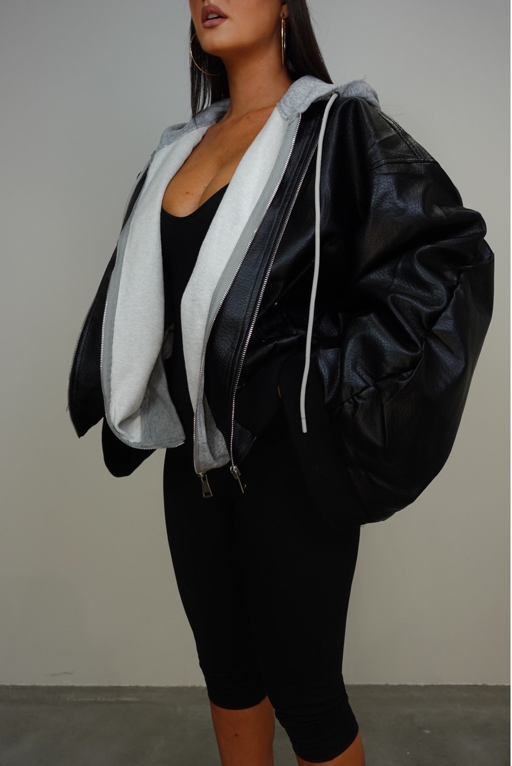 Veste sweat extra loose - noire