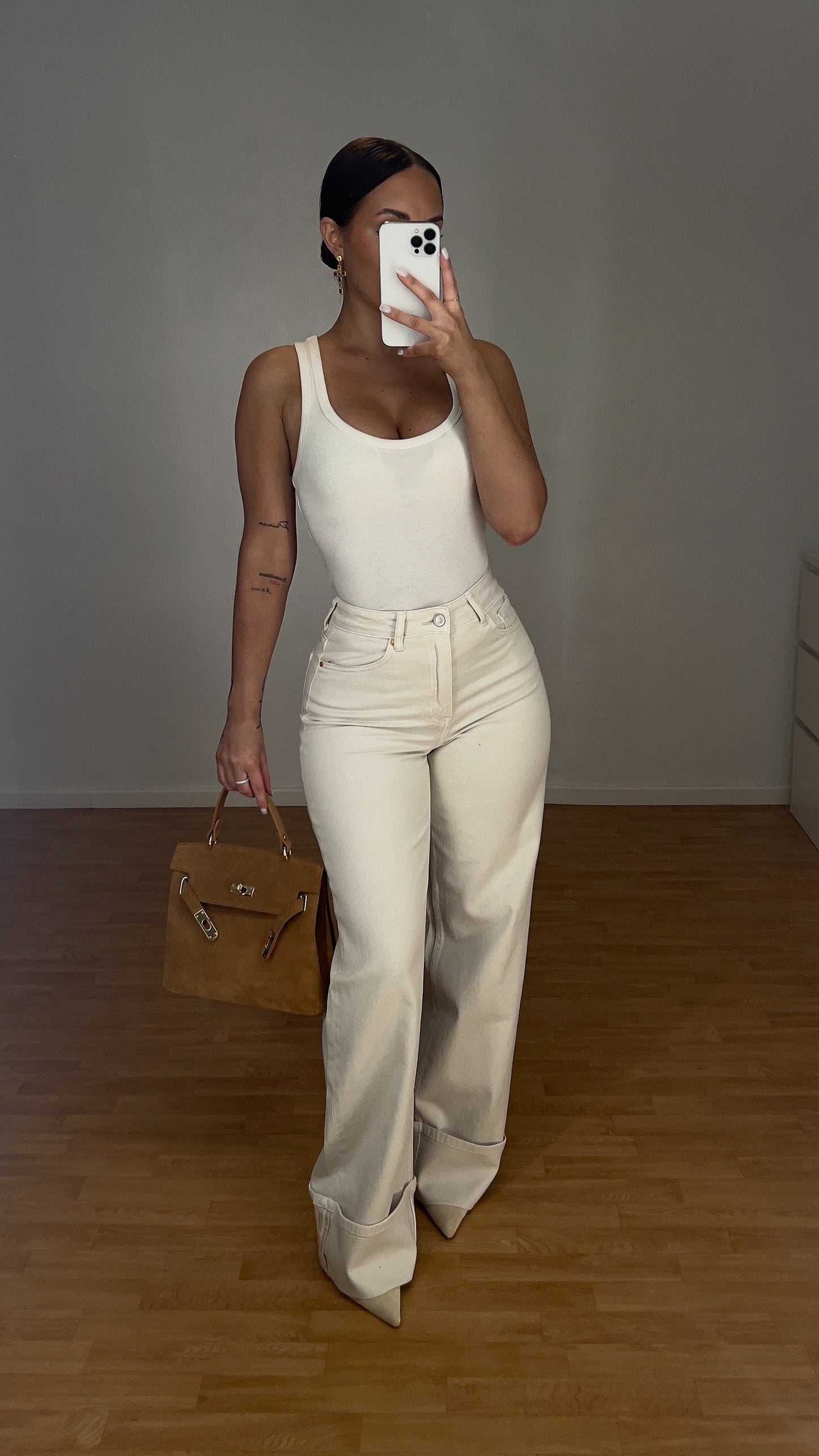 Jean revers - beige