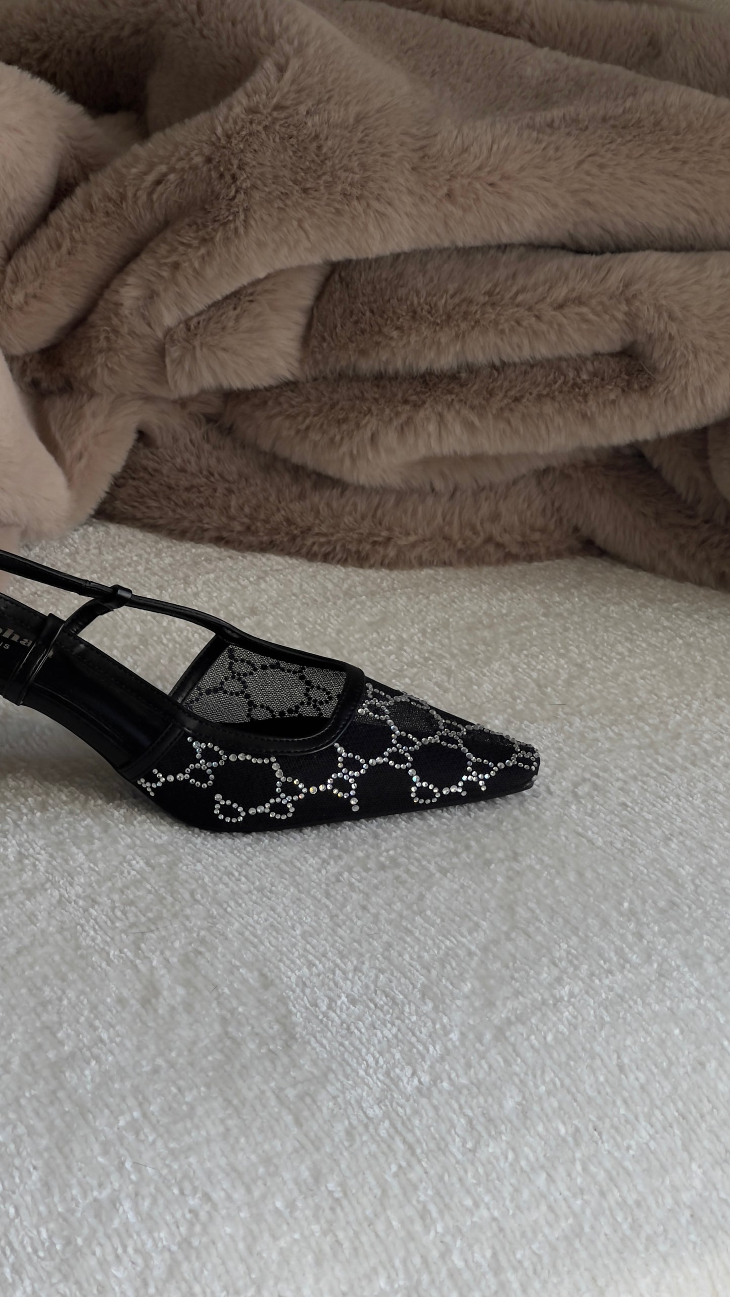 Talons strass - noir